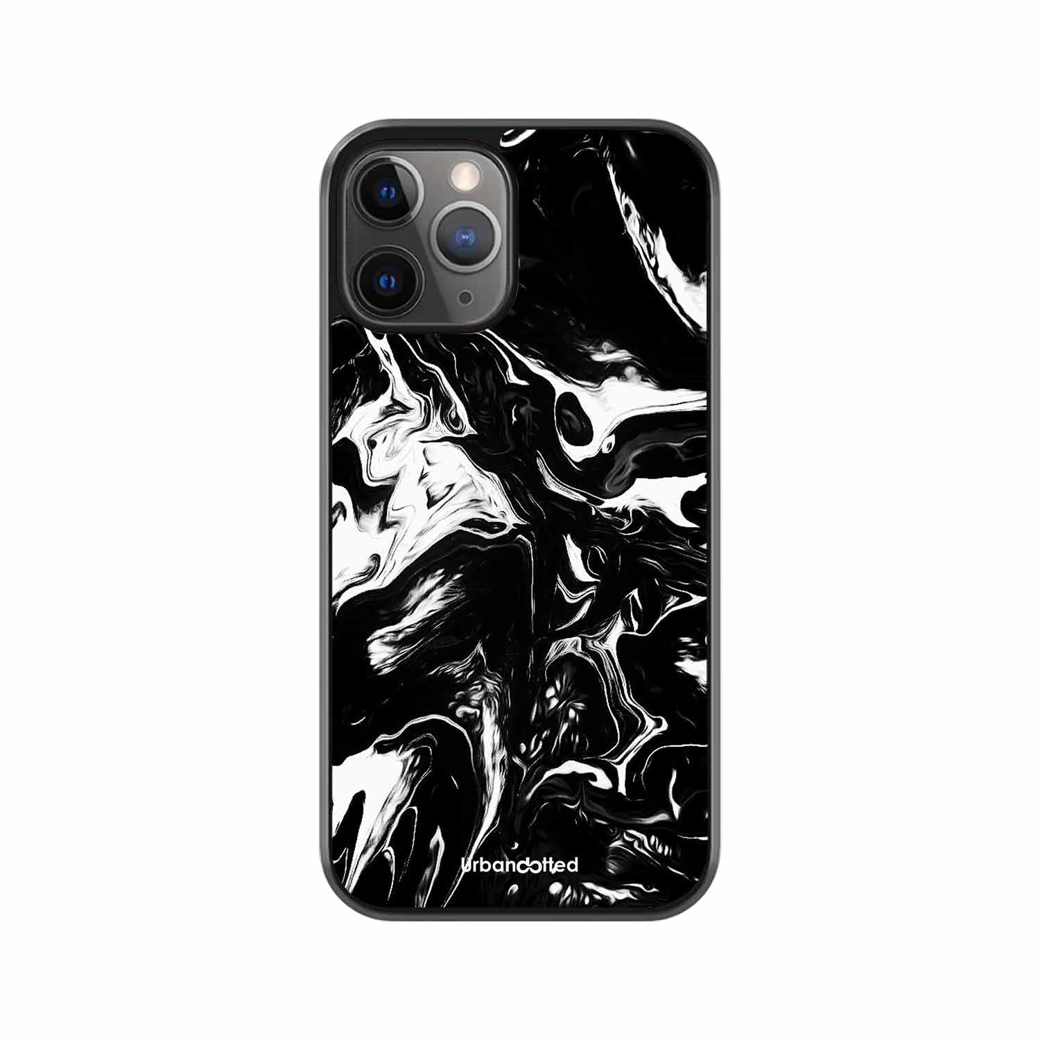 Dark Marble Texture Glass Case For iPhone 11 Pro