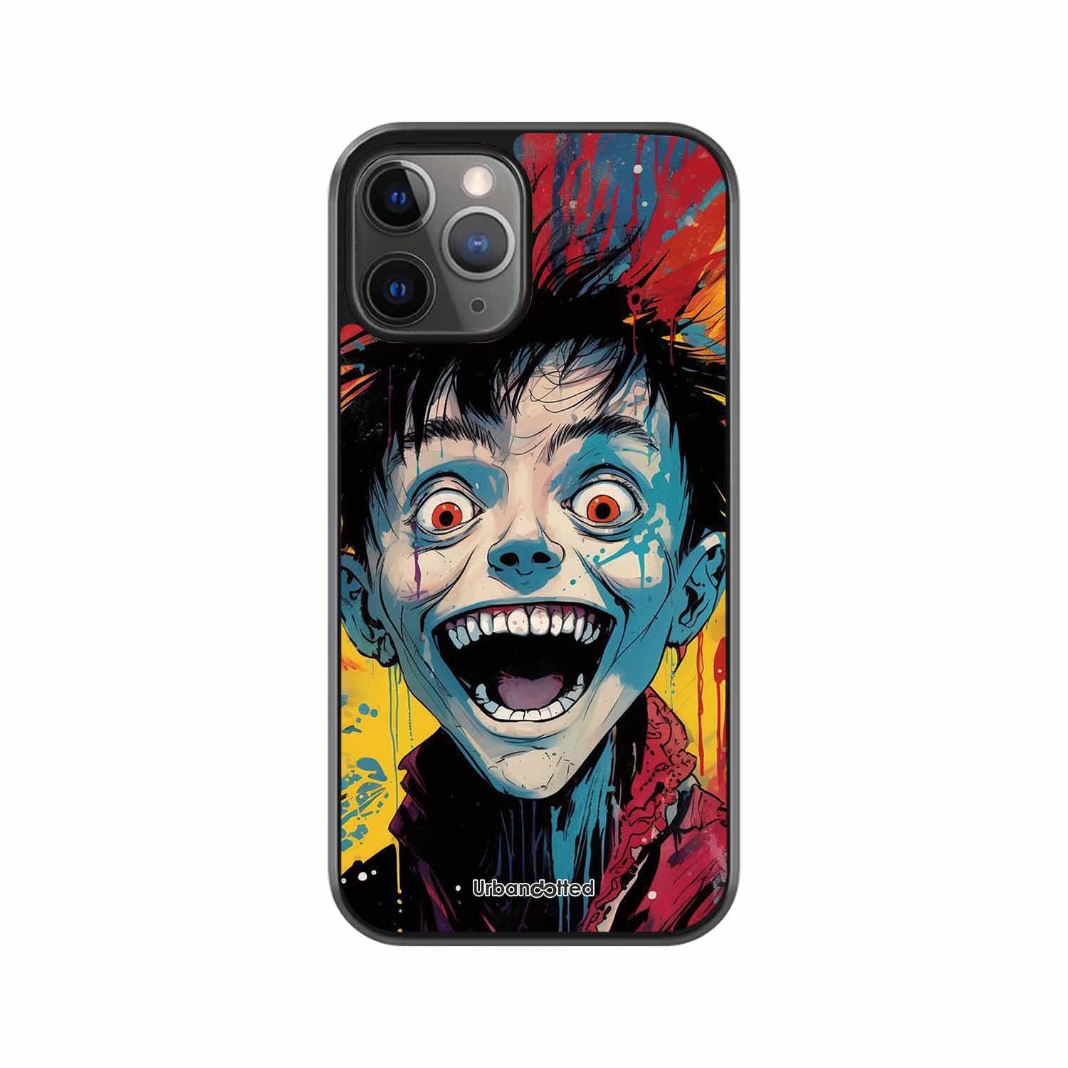 Distorted Joy Illustration Glass Case For iPhone 11 Pro Max