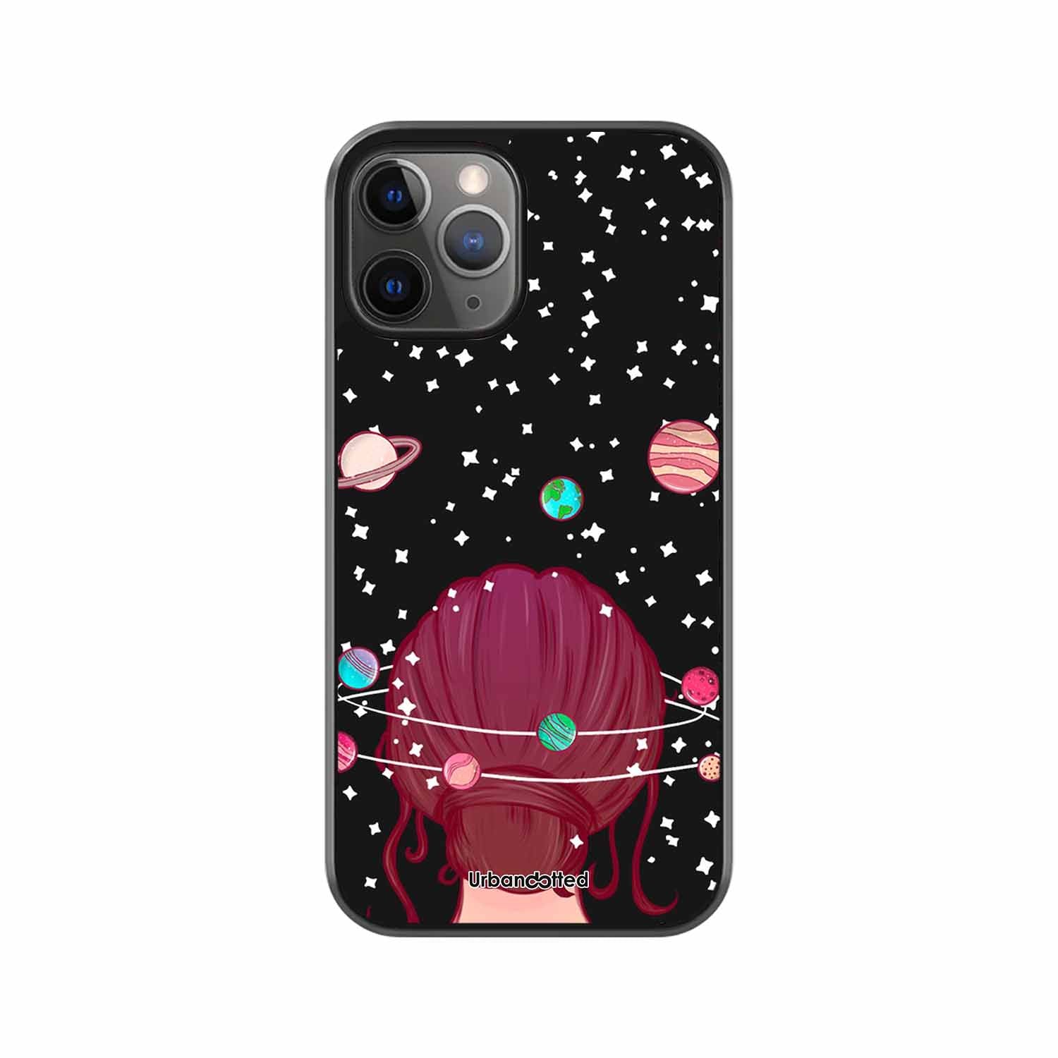 Galactic Hair Space Girl Glass Case For iPhone 11 Pro