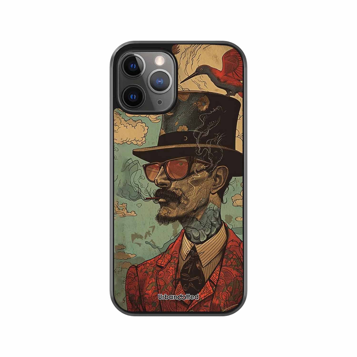 Steampunk Gentleman Smoker Glass Case For iPhone 11 Pro