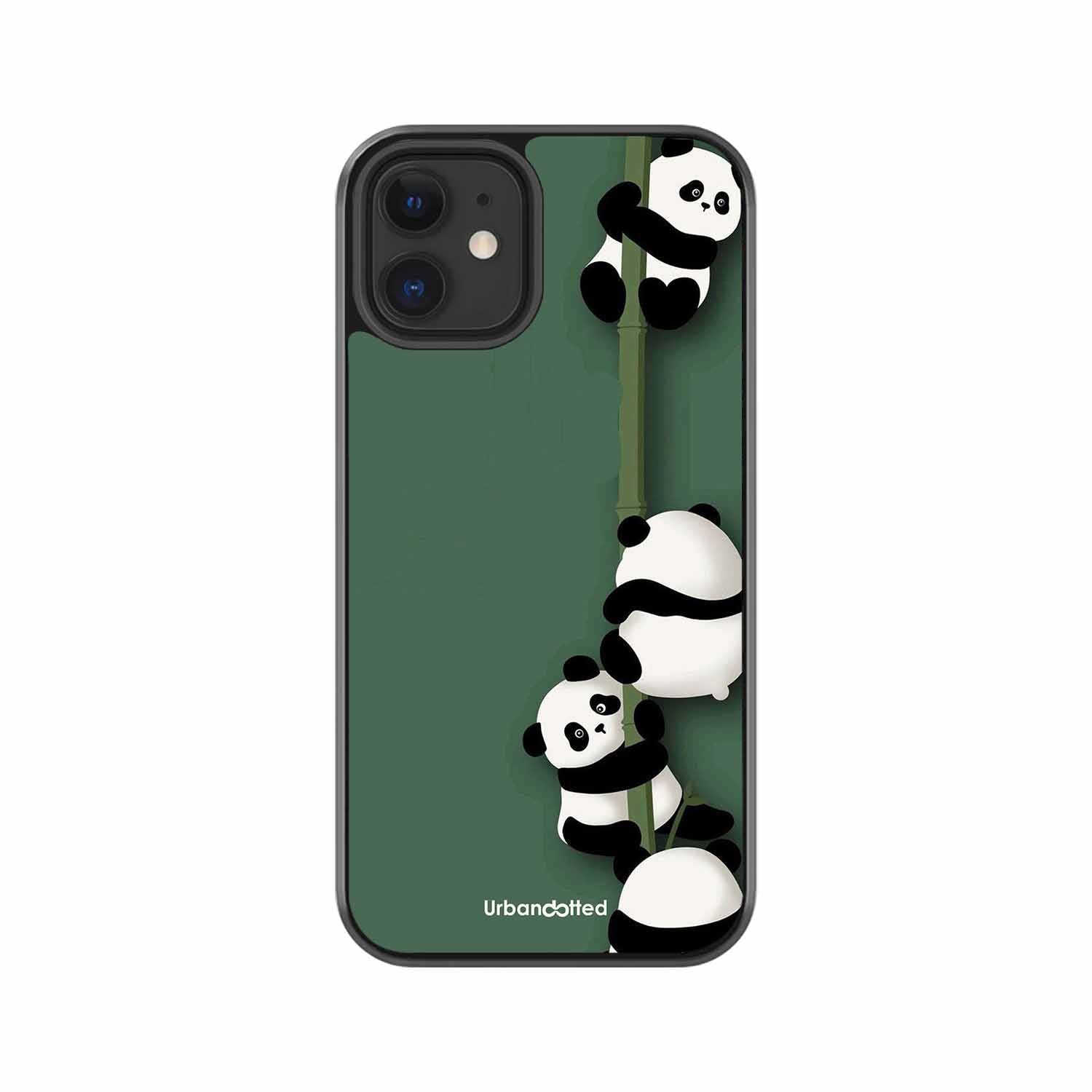Climbing Pandas Glass Case For iPhone 12 Mini