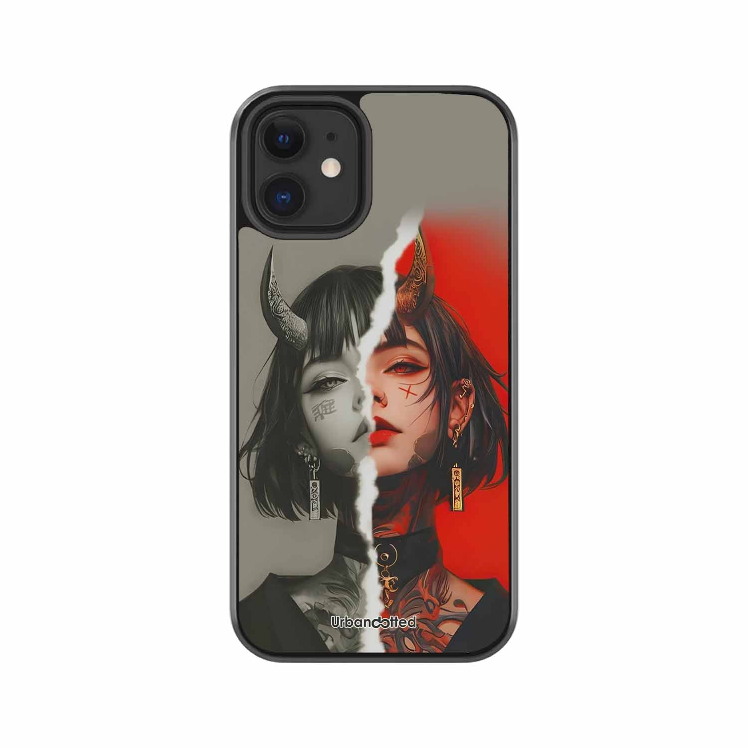 Yin Yang Demon Art Glass Case For iPhone 12 Mini