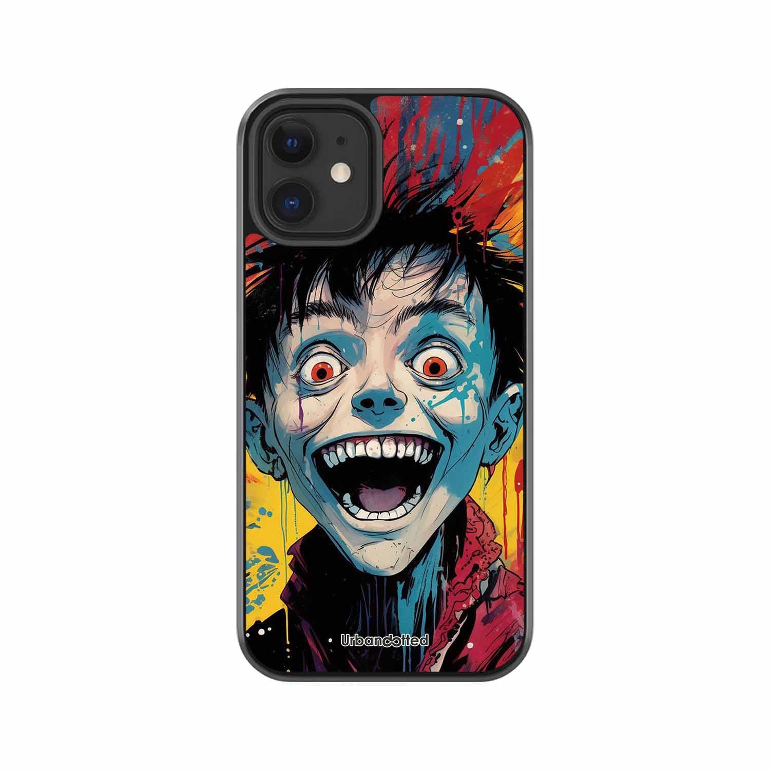 Distorted Joy Illustration Glass Case For iPhone 12 Mini
