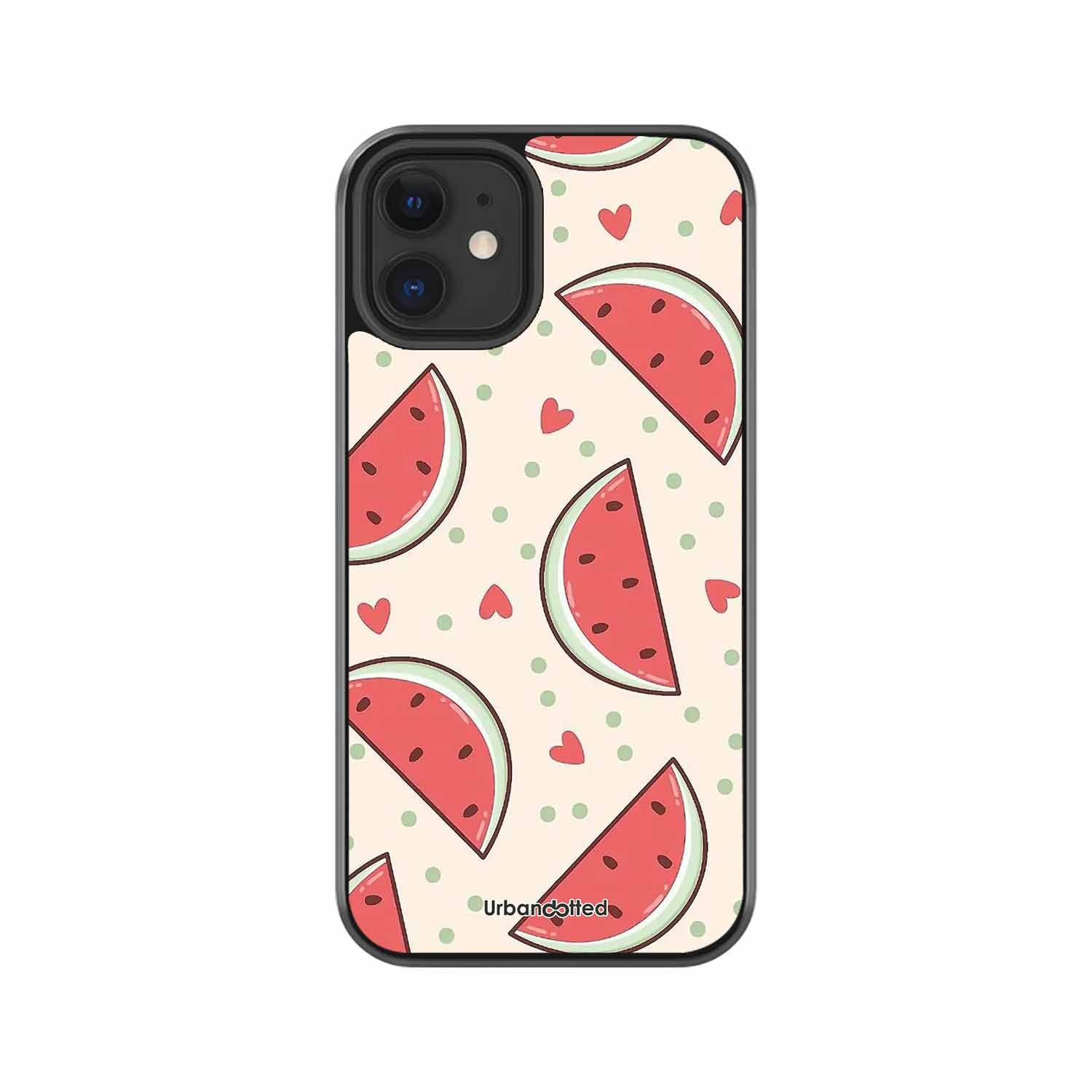 Watermelon Slice Fun Glass Case For iPhone 12 Mini