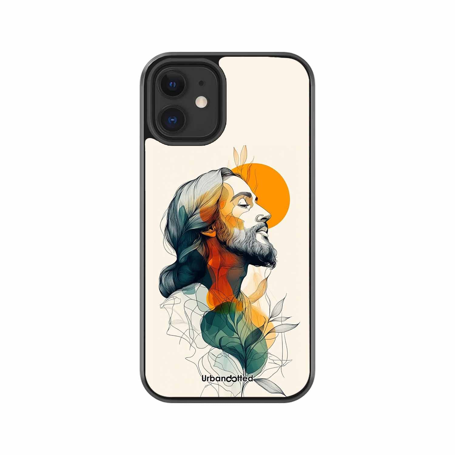 Jesus in Profile Prayer Glass Case For iPhone 12 Mini