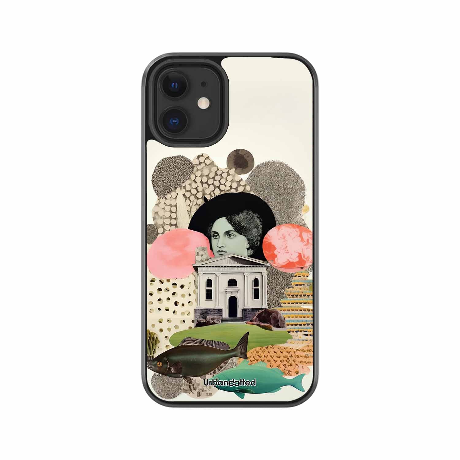 Whimsical Mixed Media Art Glass Case For iPhone 12 Mini