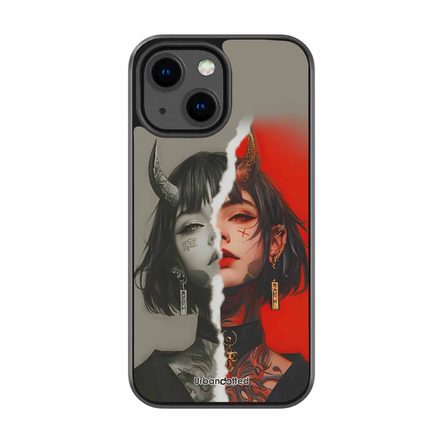 Yin Yang Demon Art Glass Case For iPhone 13 Mini