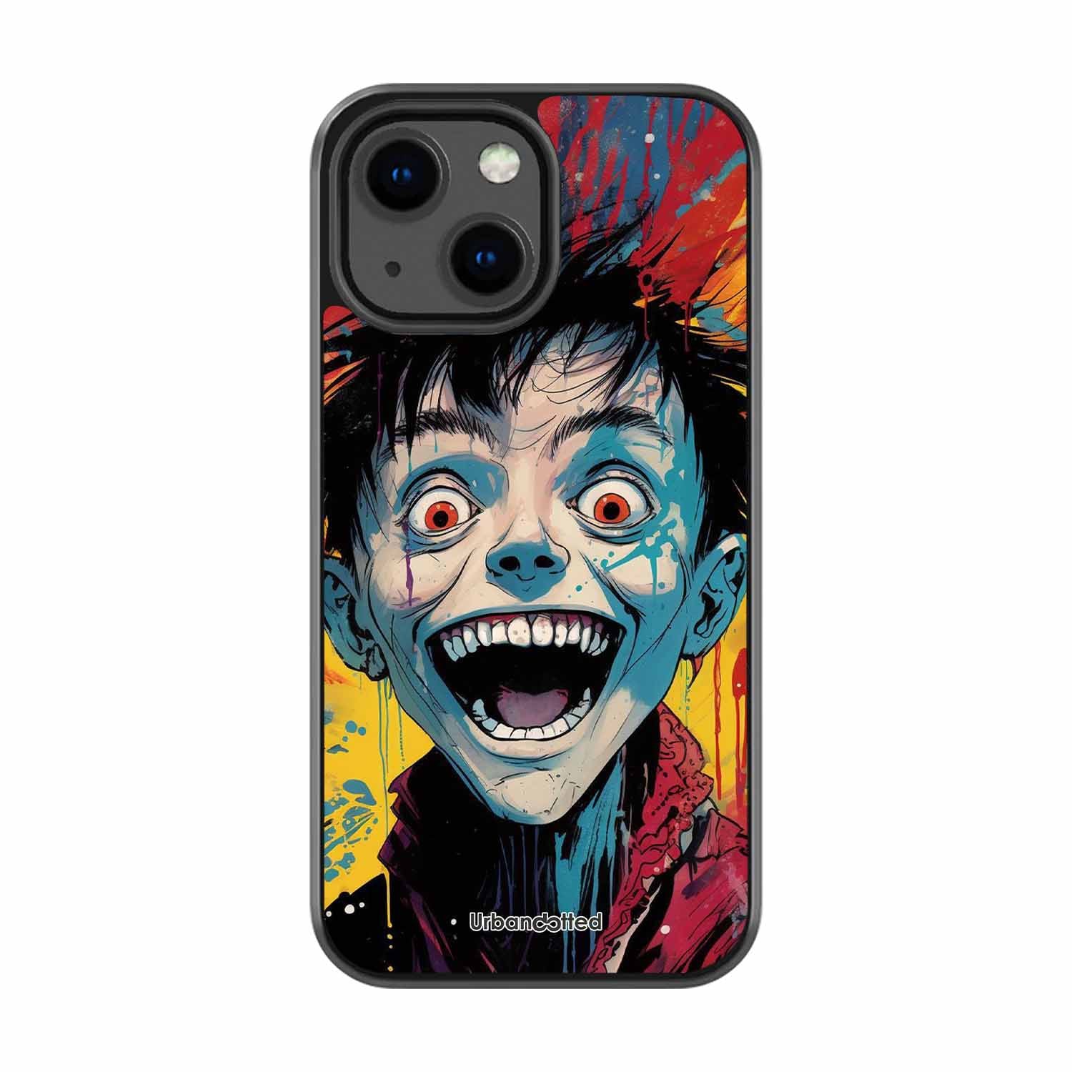 Distorted Joy Illustration Glass Case For iPhone 13