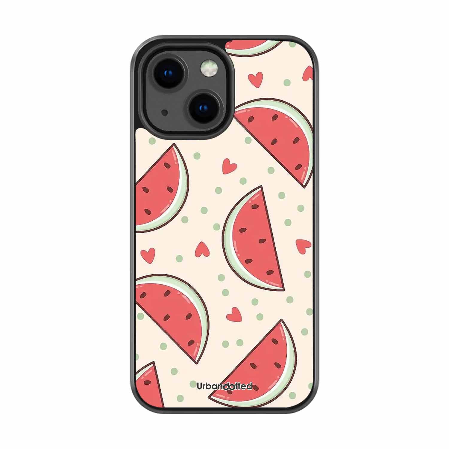 Watermelon Slice Fun Glass Case For iPhone 13 Mini
