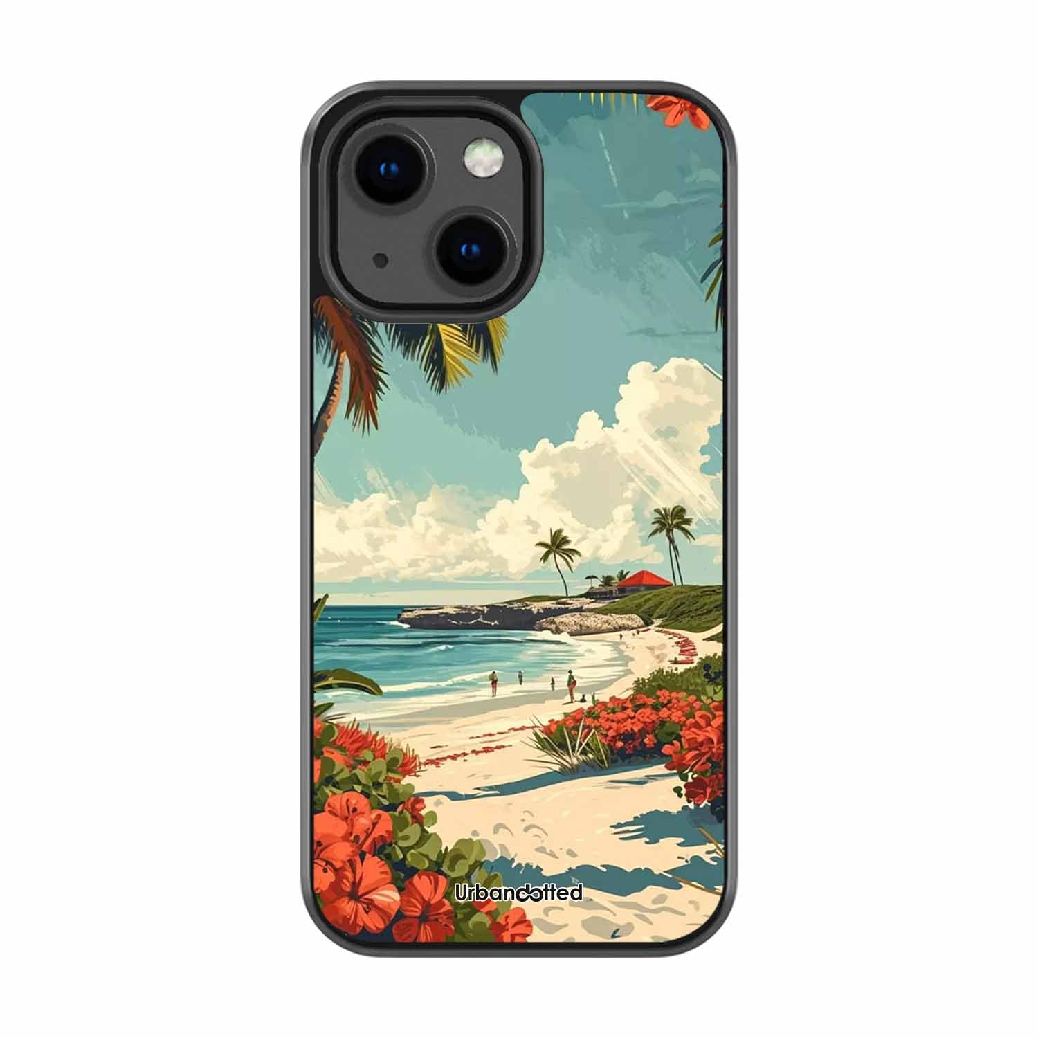 Tropical Beach Paradise Glass Case For iPhone 13 Mini