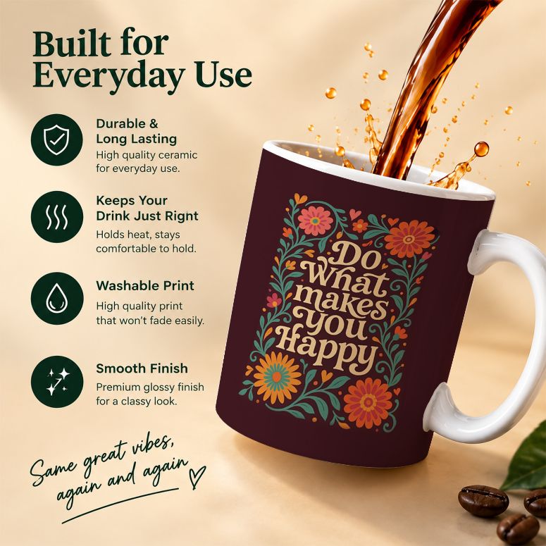 Retro Botanical Boho Floral Coffee Mug