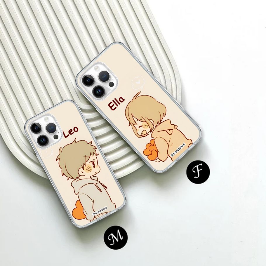 Sweet Duo Personalized Crystal Clear Couple Case
