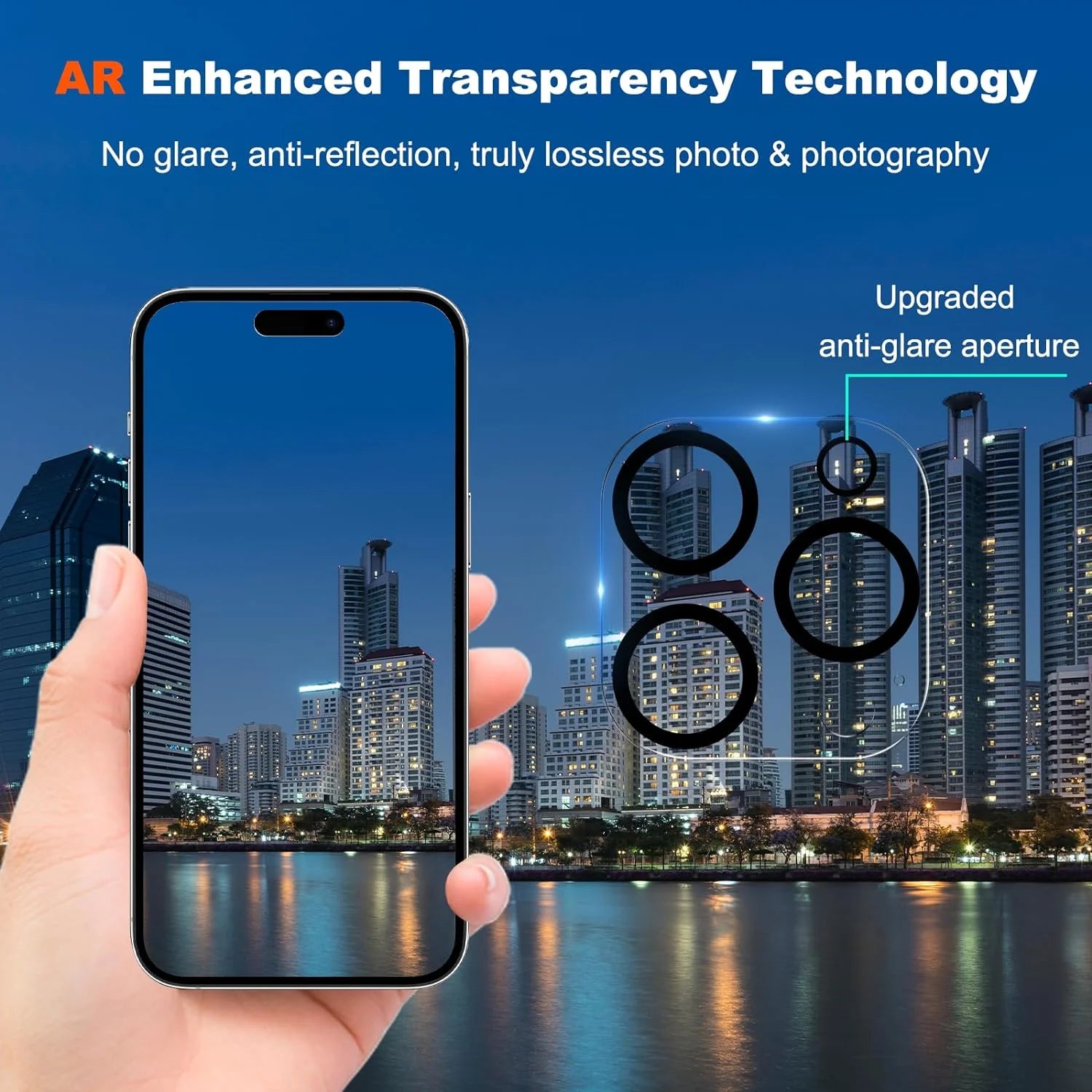 Ultra Strong Tempered Glass Full Camera Lens Protector - Black
