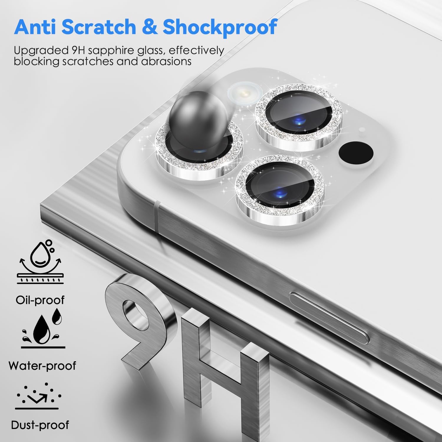 Ultra Strong Diamond Glitter Camera Lens Protector Rings