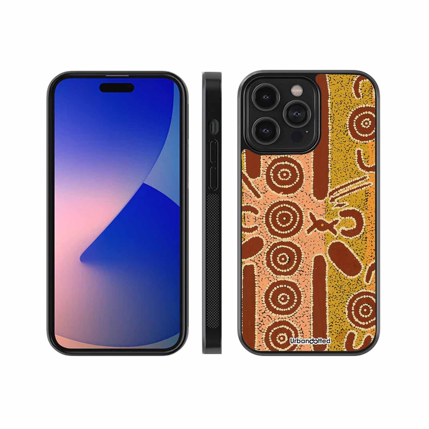 Aboriginal Dot Energy Glass Case