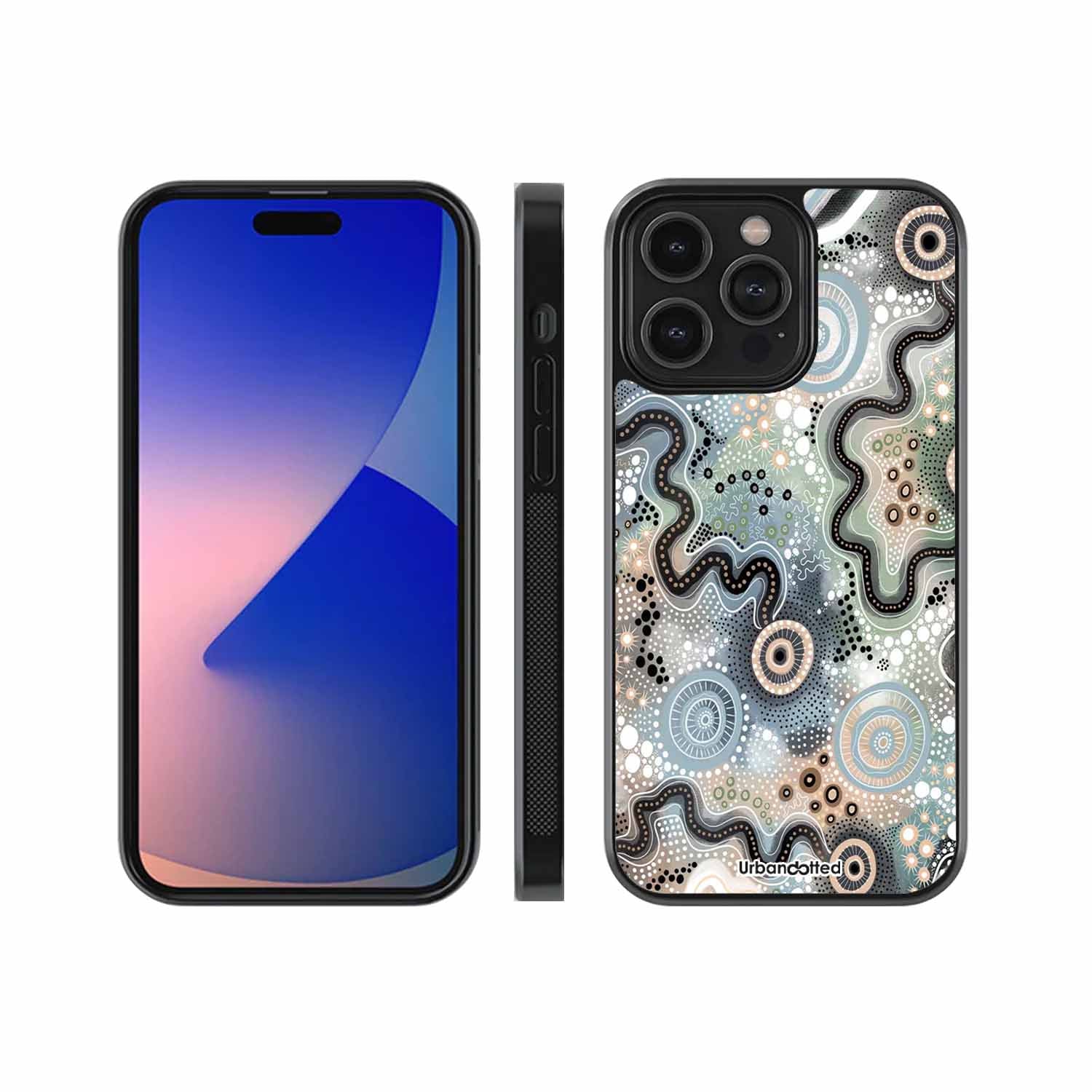 Deep Greens And Blues With Mystical Curves Glass Case
