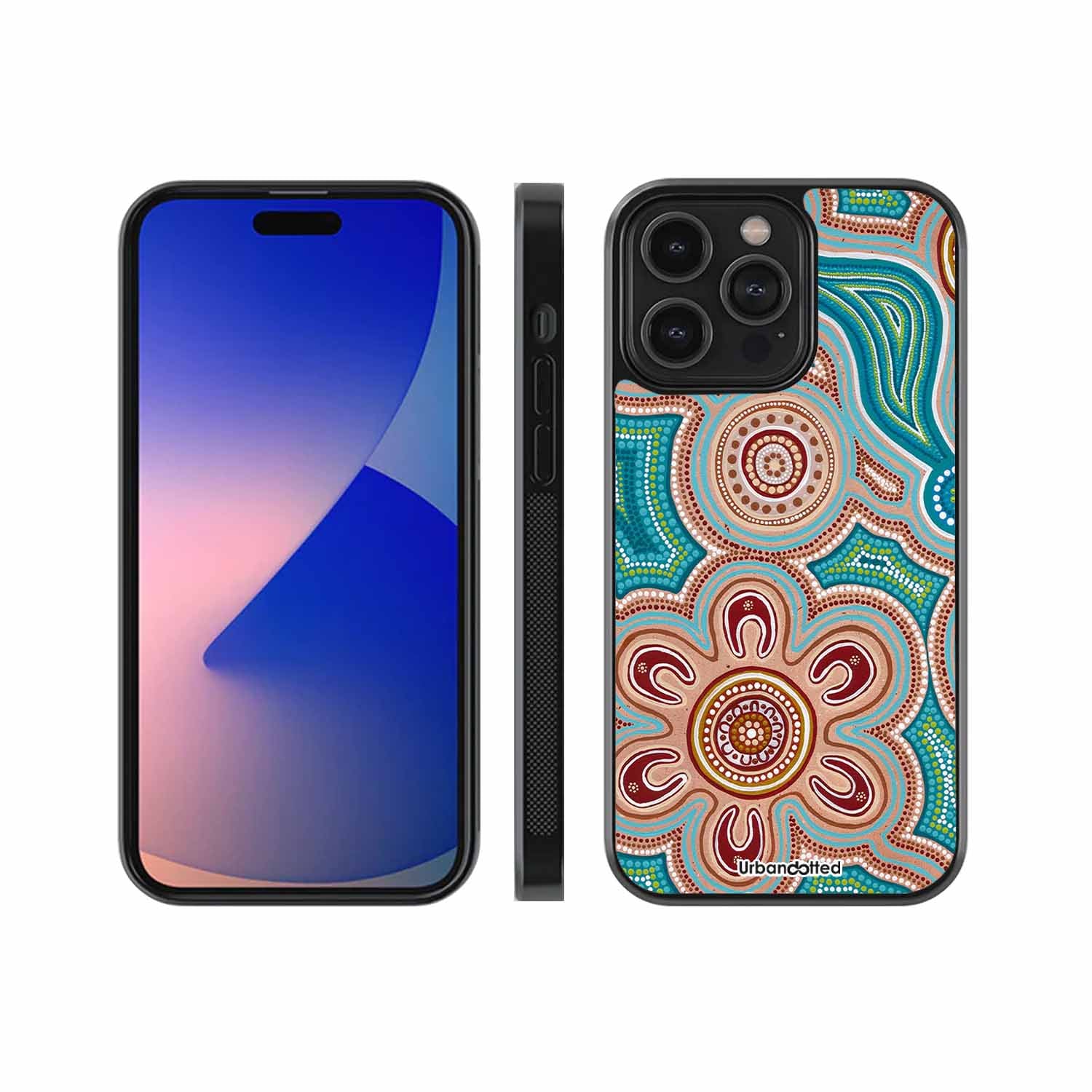 Bold Color Contrasts And Concentric Dot Rings Glass Case