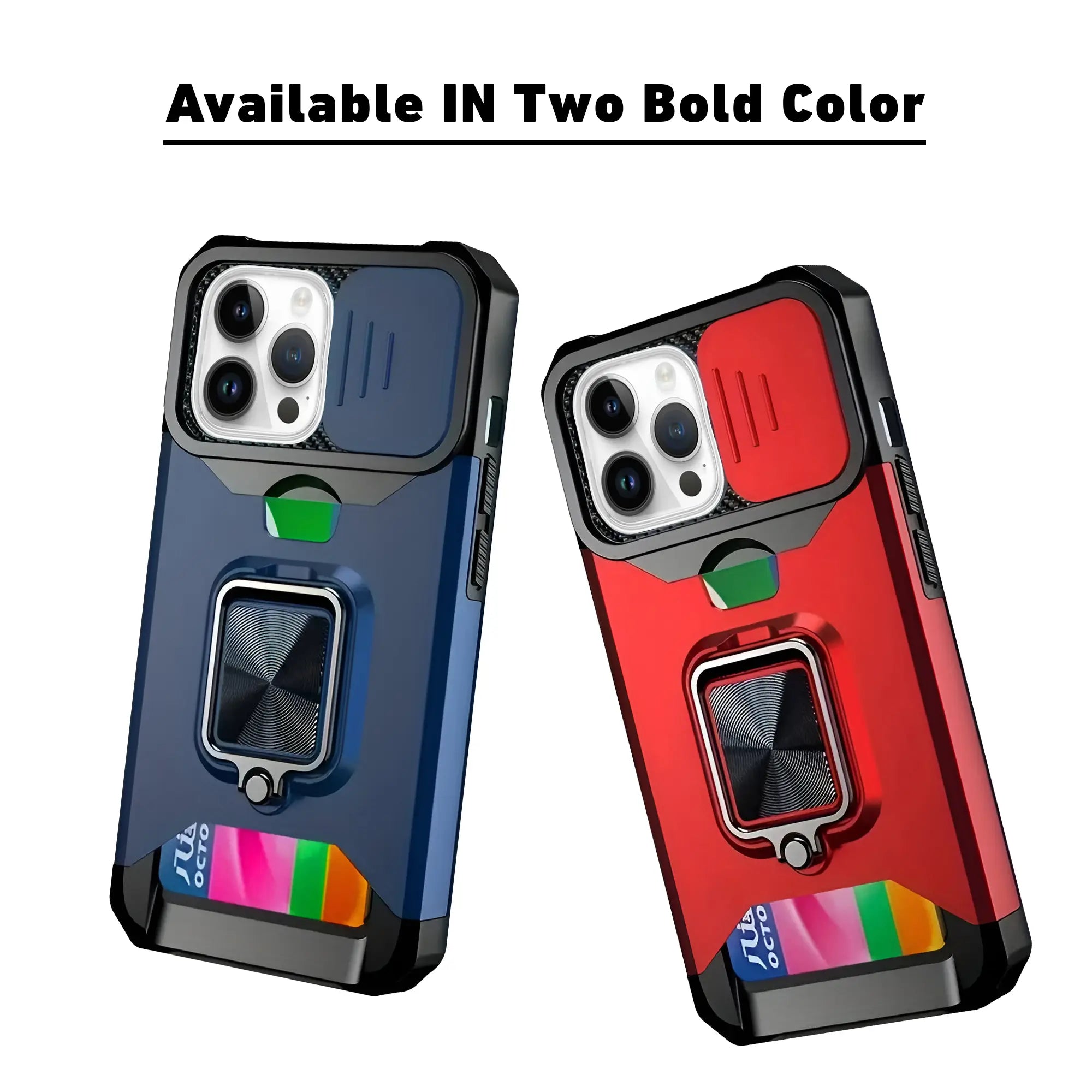 Shockproof Heavyduty Metal Stand & Card Slot Phone Case