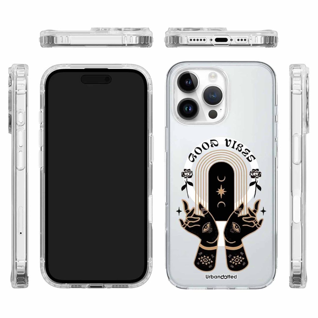 Celestial Hands Aura Crystal Clear Astrology Case