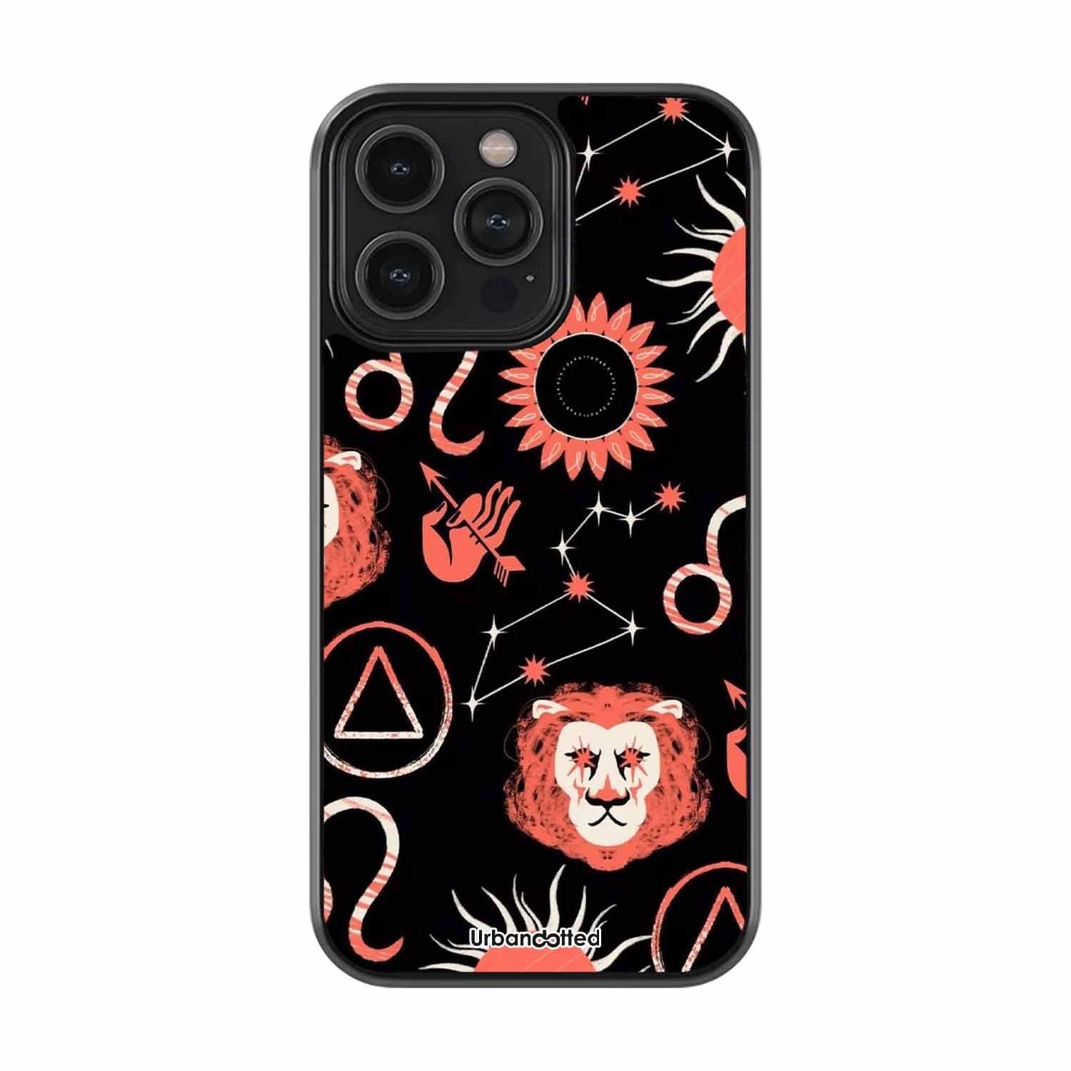 Fiery Zodiac Signs Astrology Glass Case