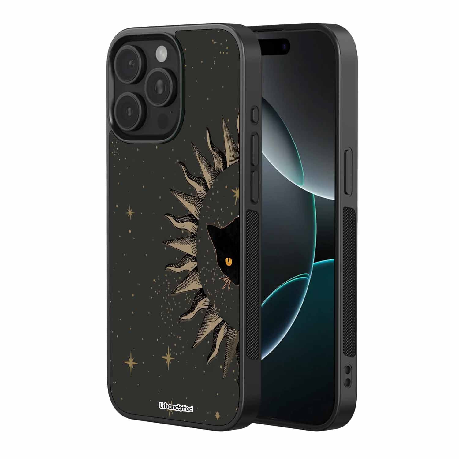 Cosmic Cat Gaze Astrology Glass Case