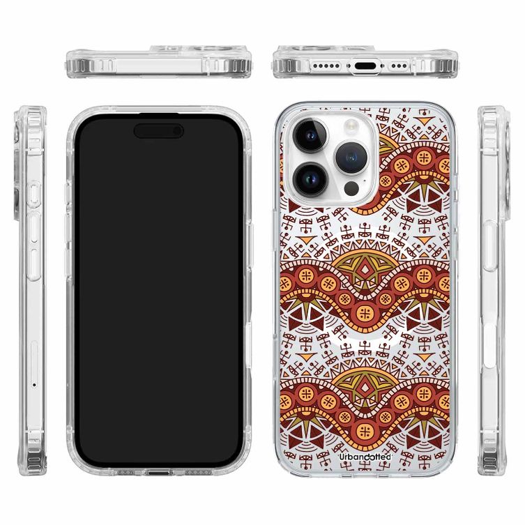 Crimson Ochre Labyrinth Crystal Clear Aboriginal Case