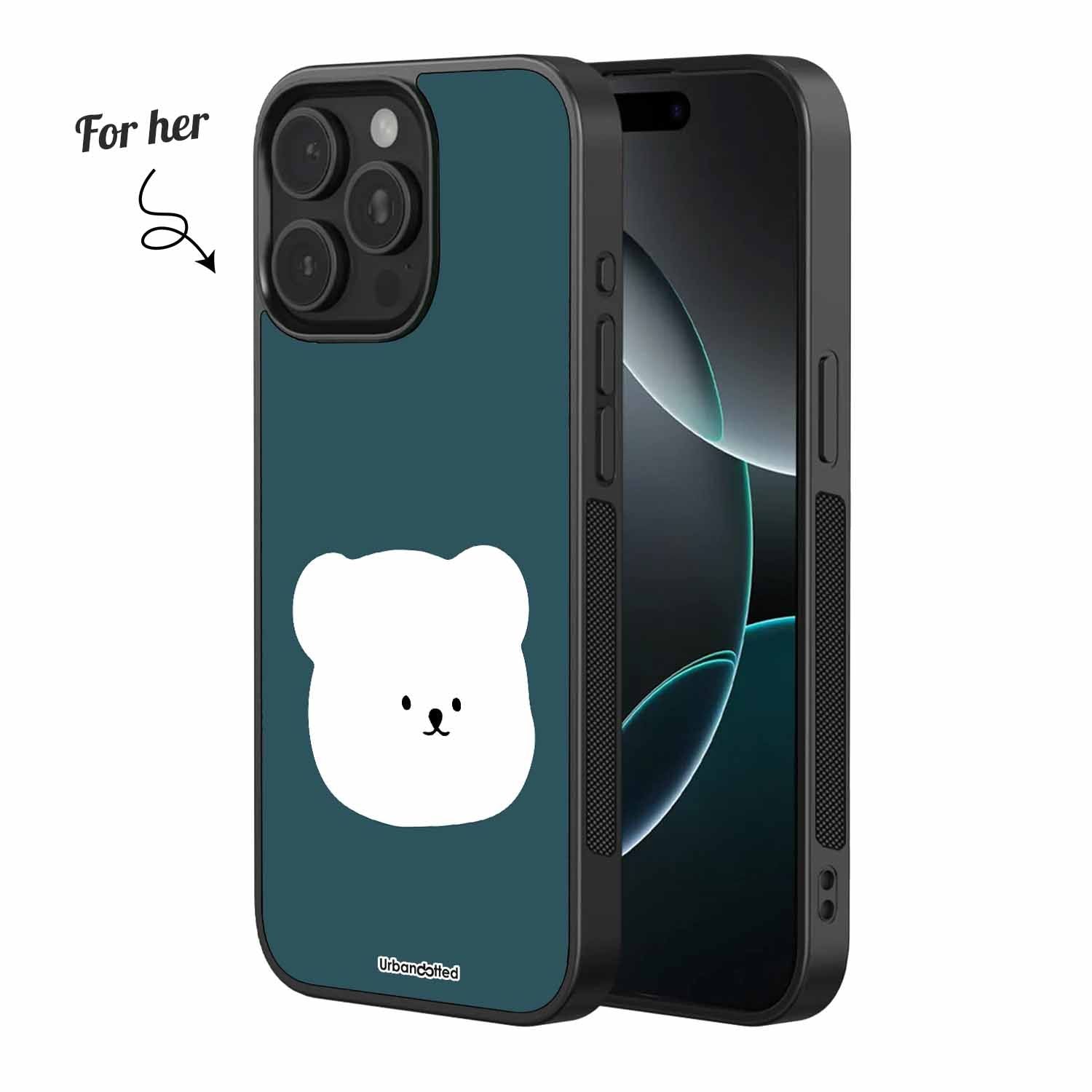Simple Bear Faces Couple Glass Case