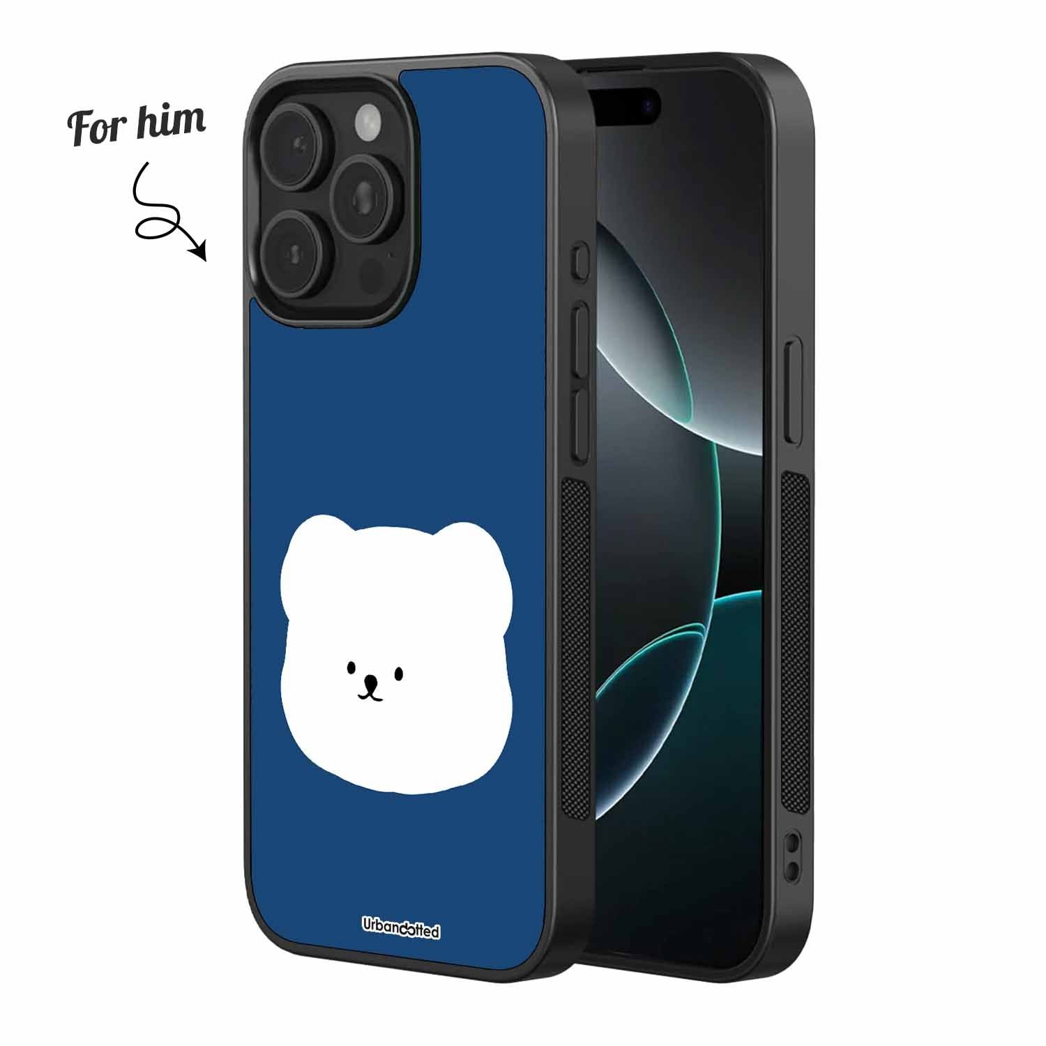 Simple Bear Faces Couple Glass Case