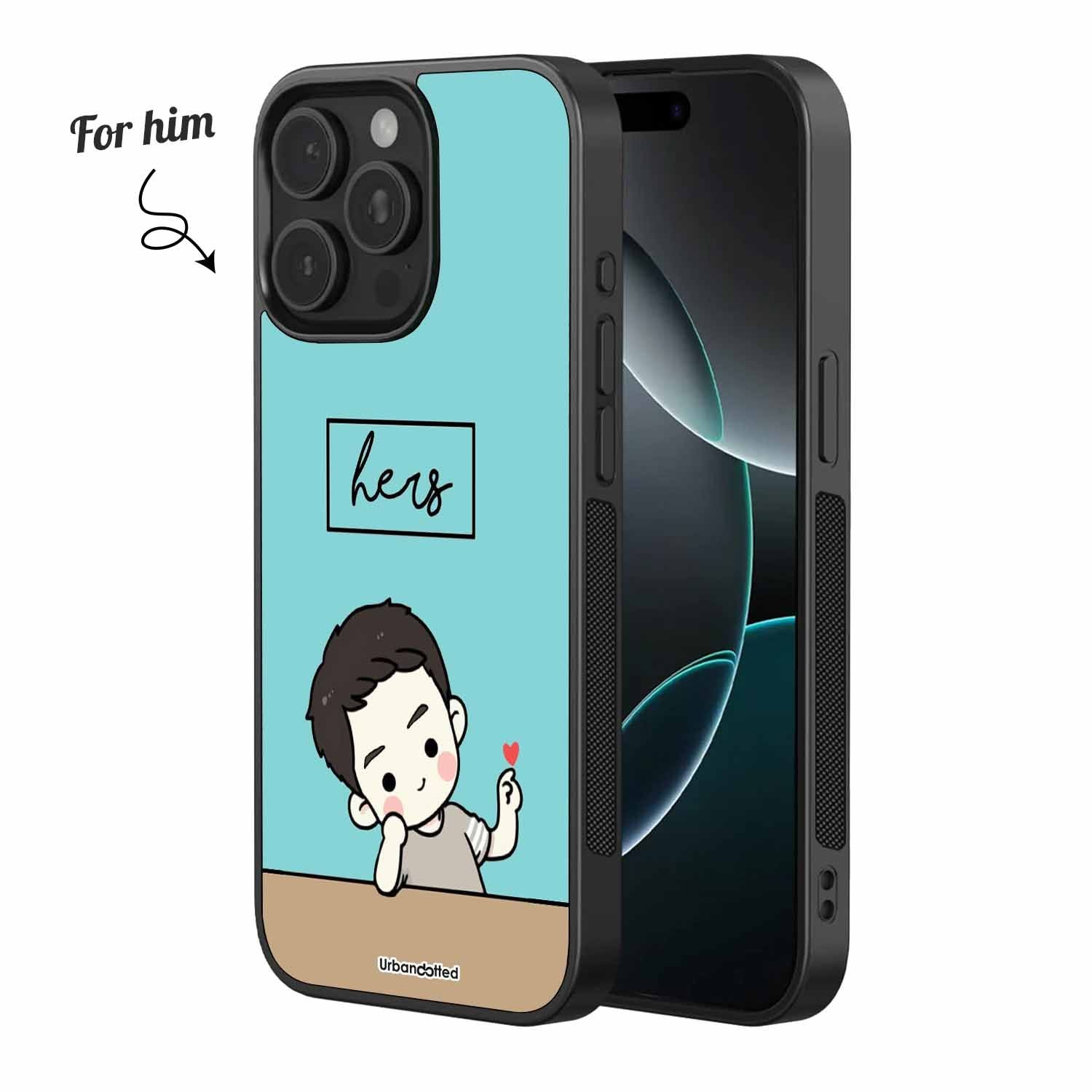 Matching Love Gaze Couple Glass Case