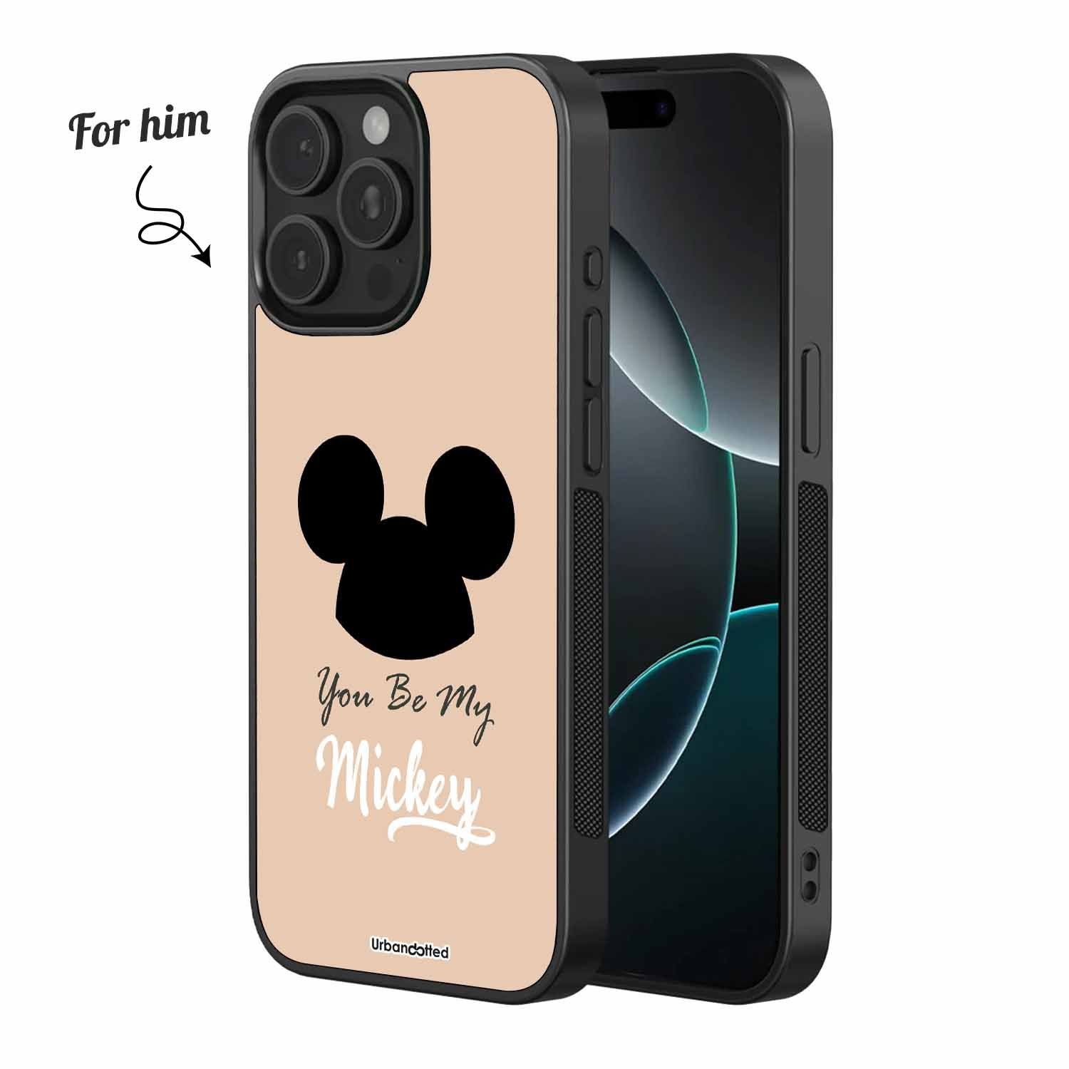 You Be My Mickey Couple Glass Case