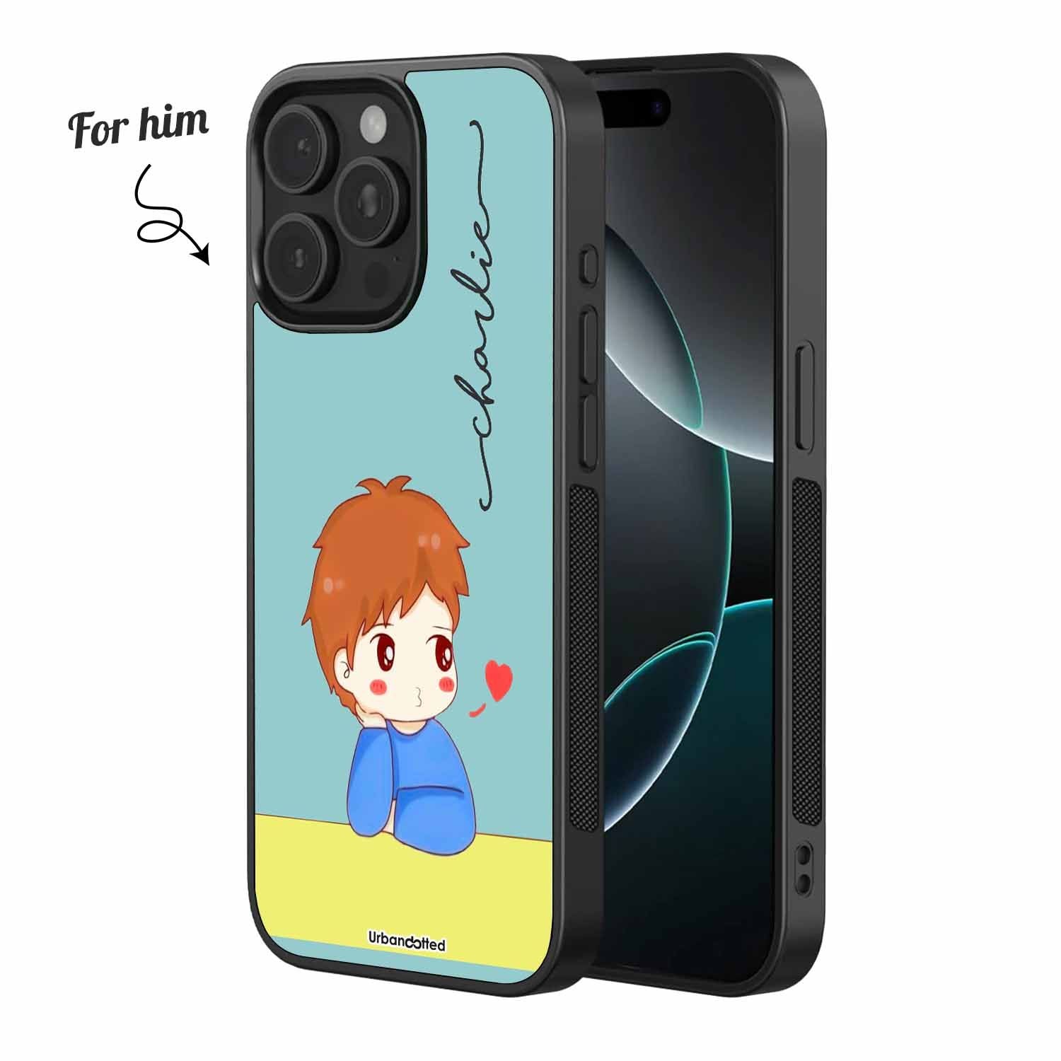 Cartoon Crush Couple Glass Case
