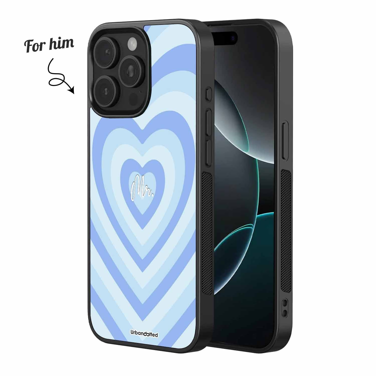 Mrs. & Mr. Heartbeat Couple Glass Case
