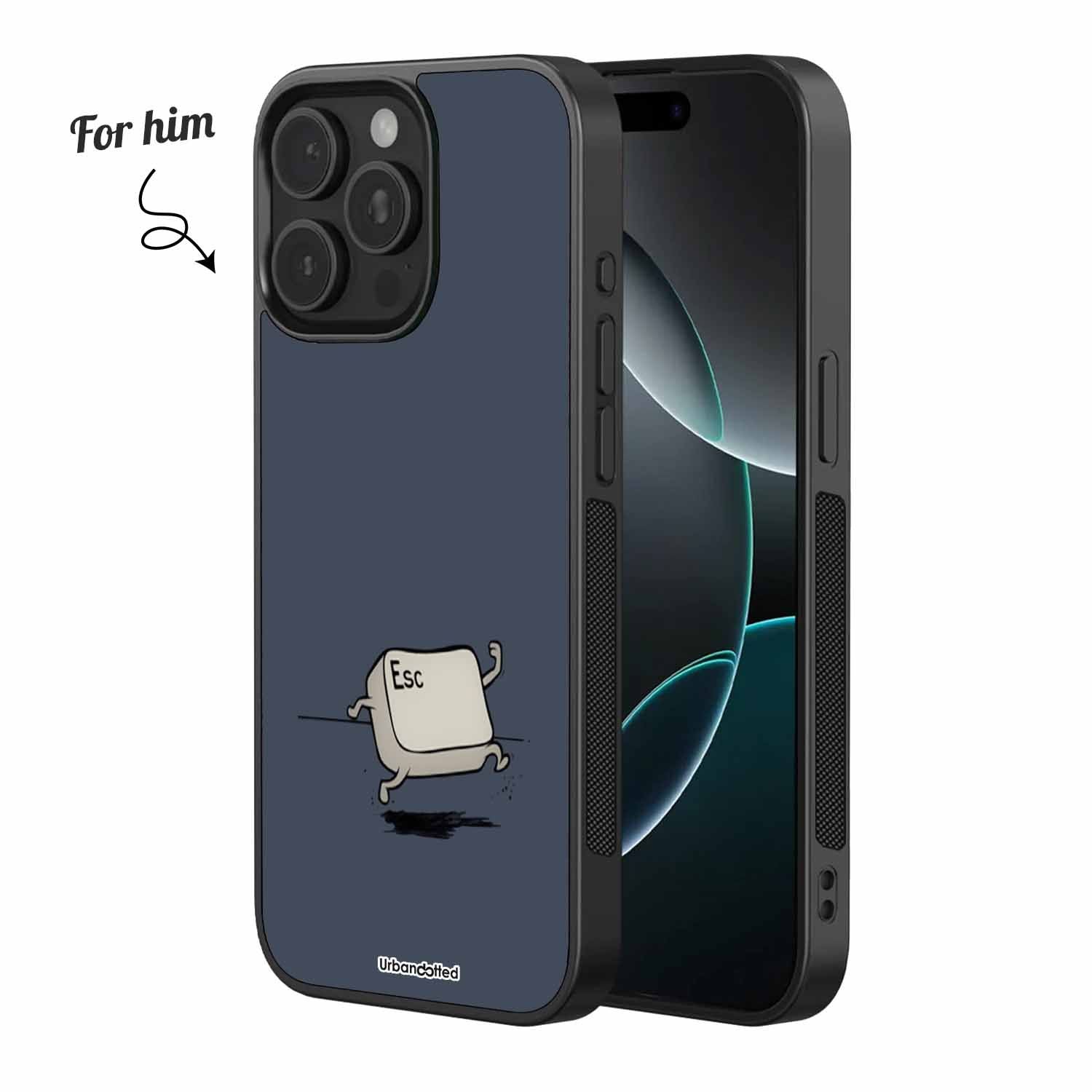 Ctrl Esc Escape Couple Glass Case