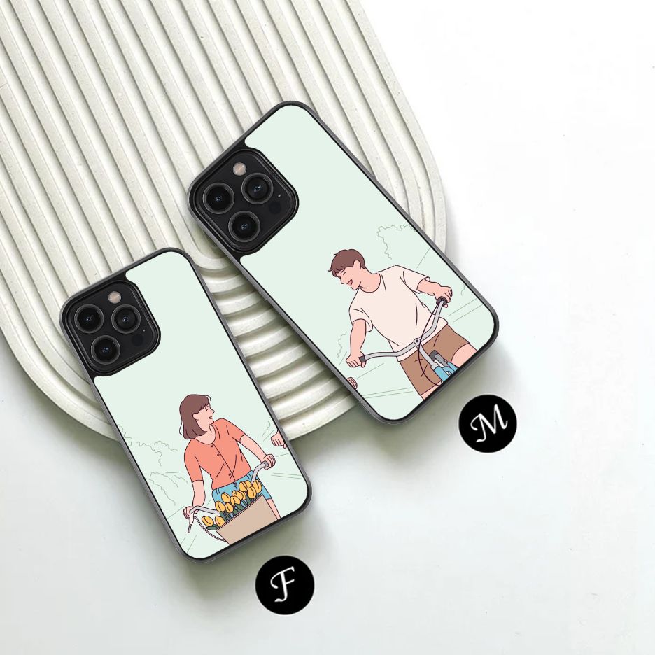 Pedal Together Couple Glass Case
