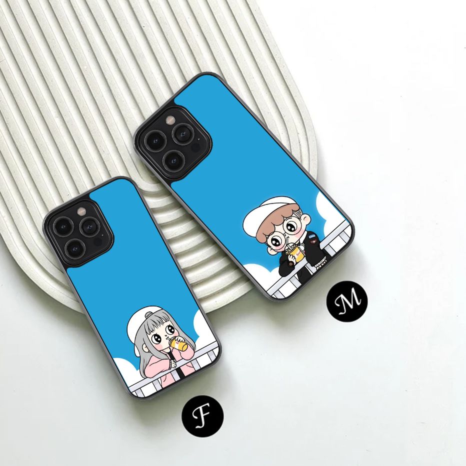 Bubble Tea Buddies Couple Glass Case