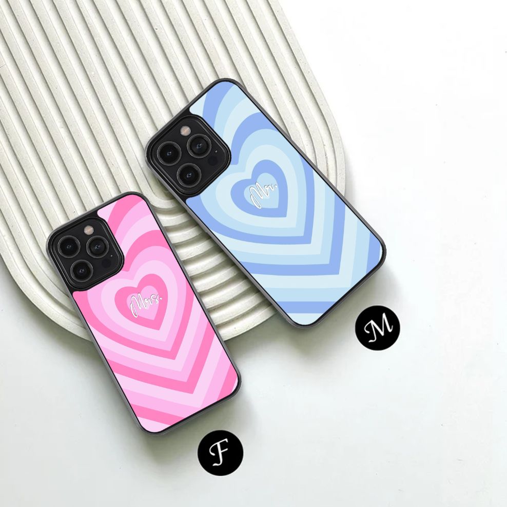 Mrs. & Mr. Heartbeat Couple Glass Case