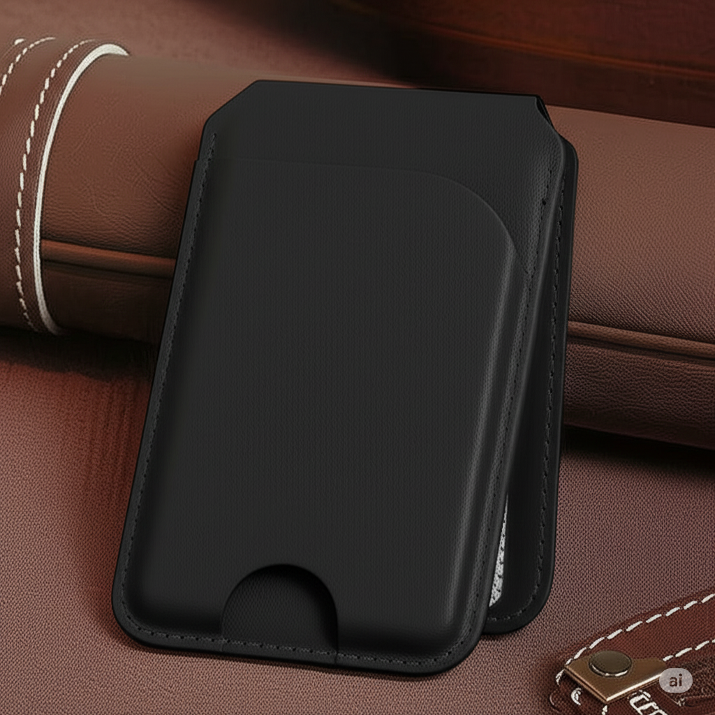 MagSafe Leather Wallet with Card Holder and Stand Function