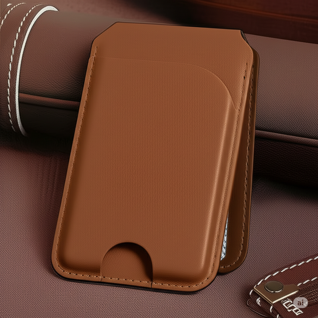 MagSafe Leather Wallet with Card Holder and Stand Function