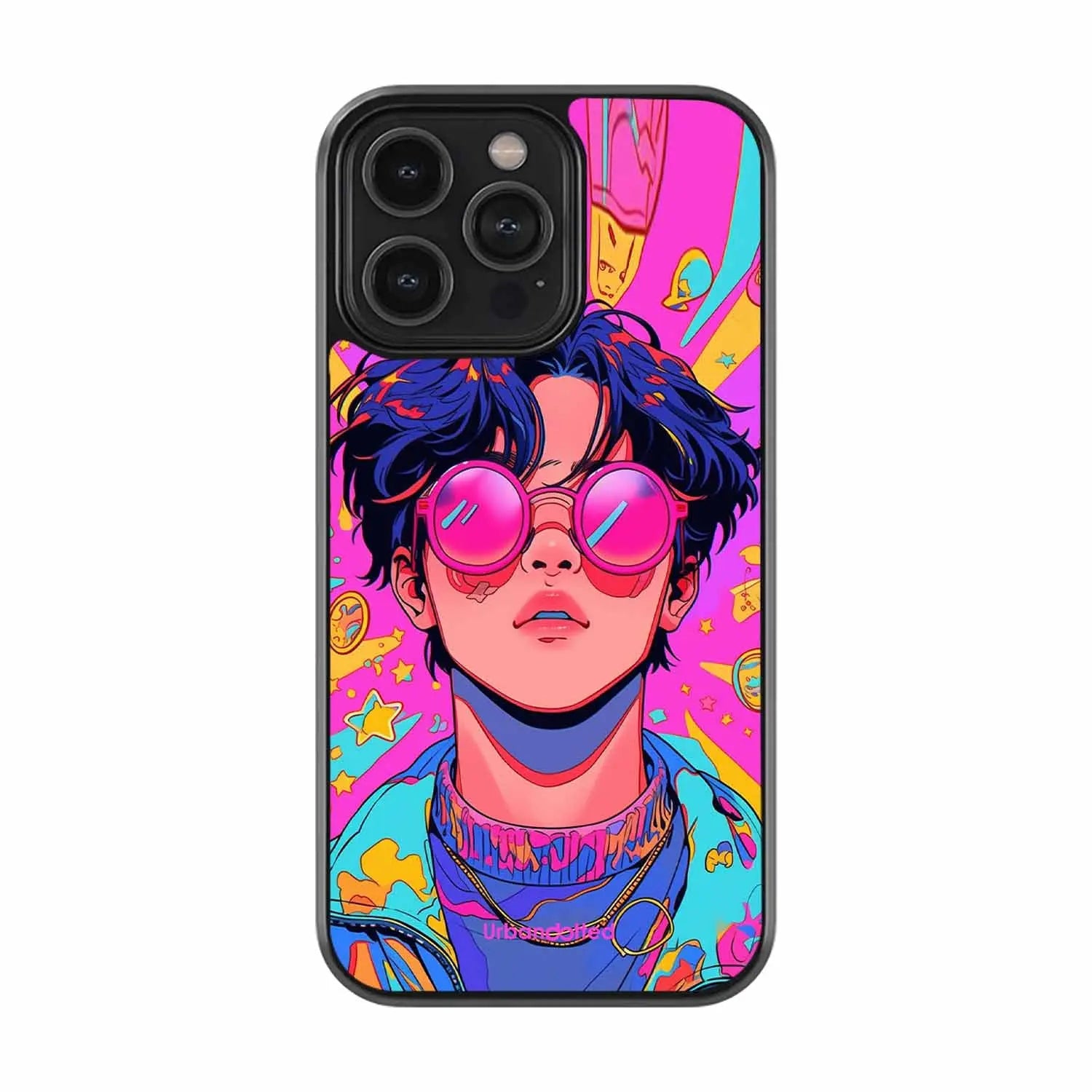 Neon Vibes Portrait Glass Case For iPhone 16 Pro Max