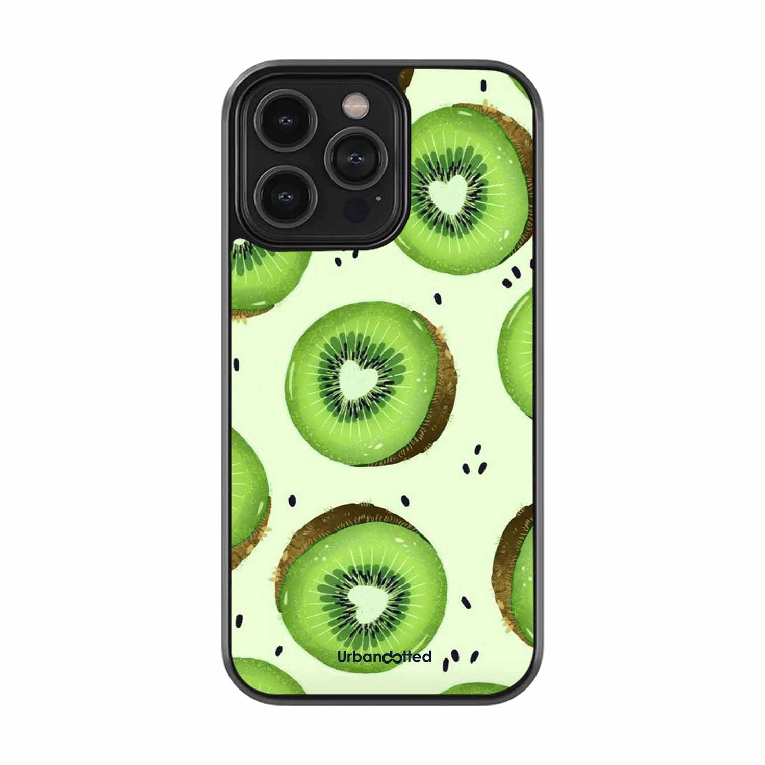 Tropical Kiwi Fruit Glass Case For iPhone 14 Pro