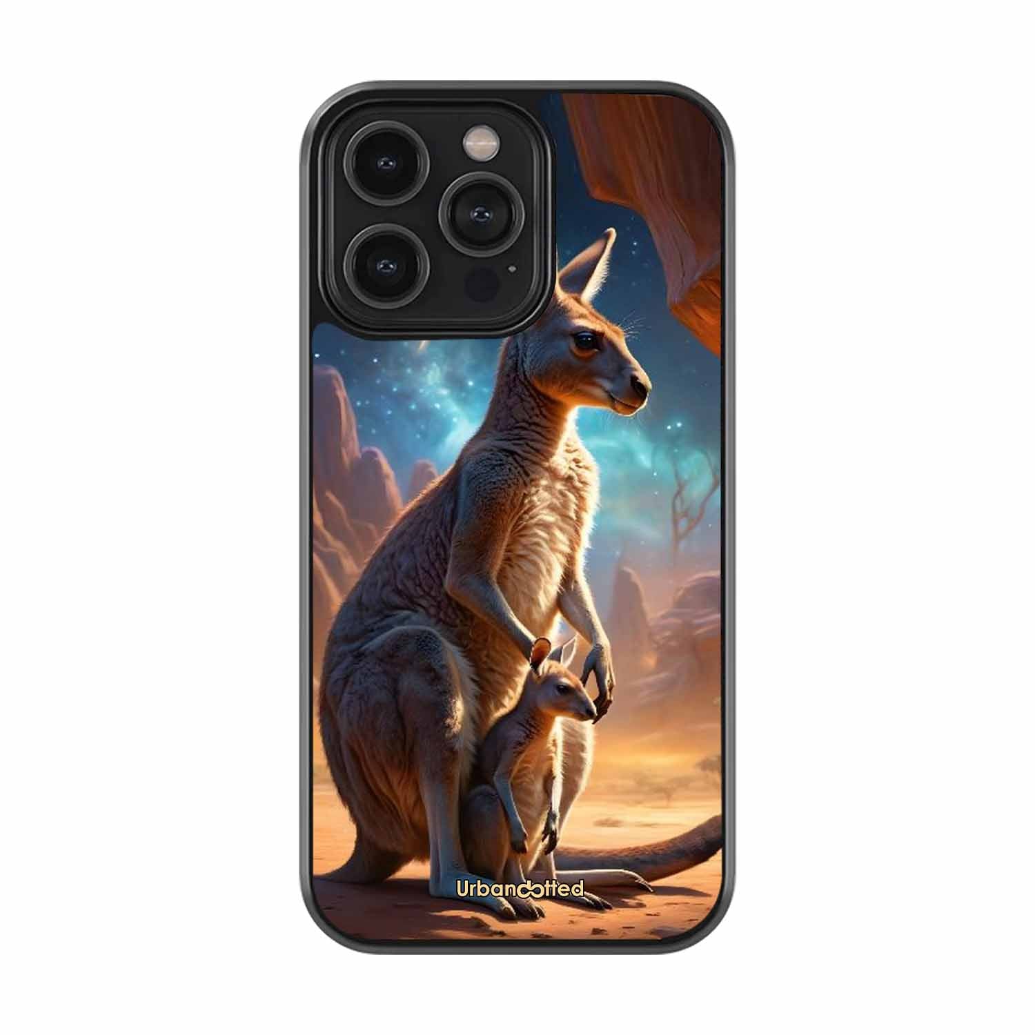 Kangaroo Mother Love Glass Case For iPhone 14 Pro