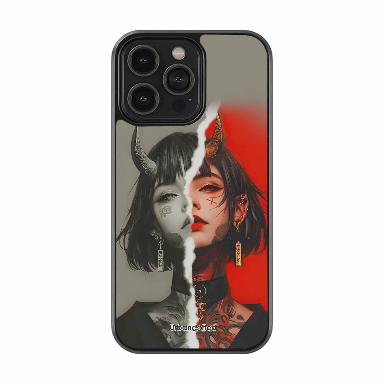 Yin Yang Demon Art Glass Case For iPhone 16 Pro