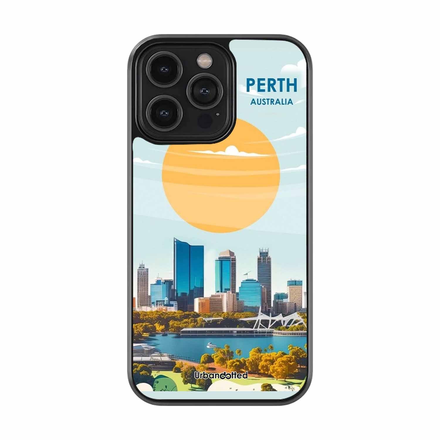 Western Australia Cityscape Glass Case For iPhone 16 Pro