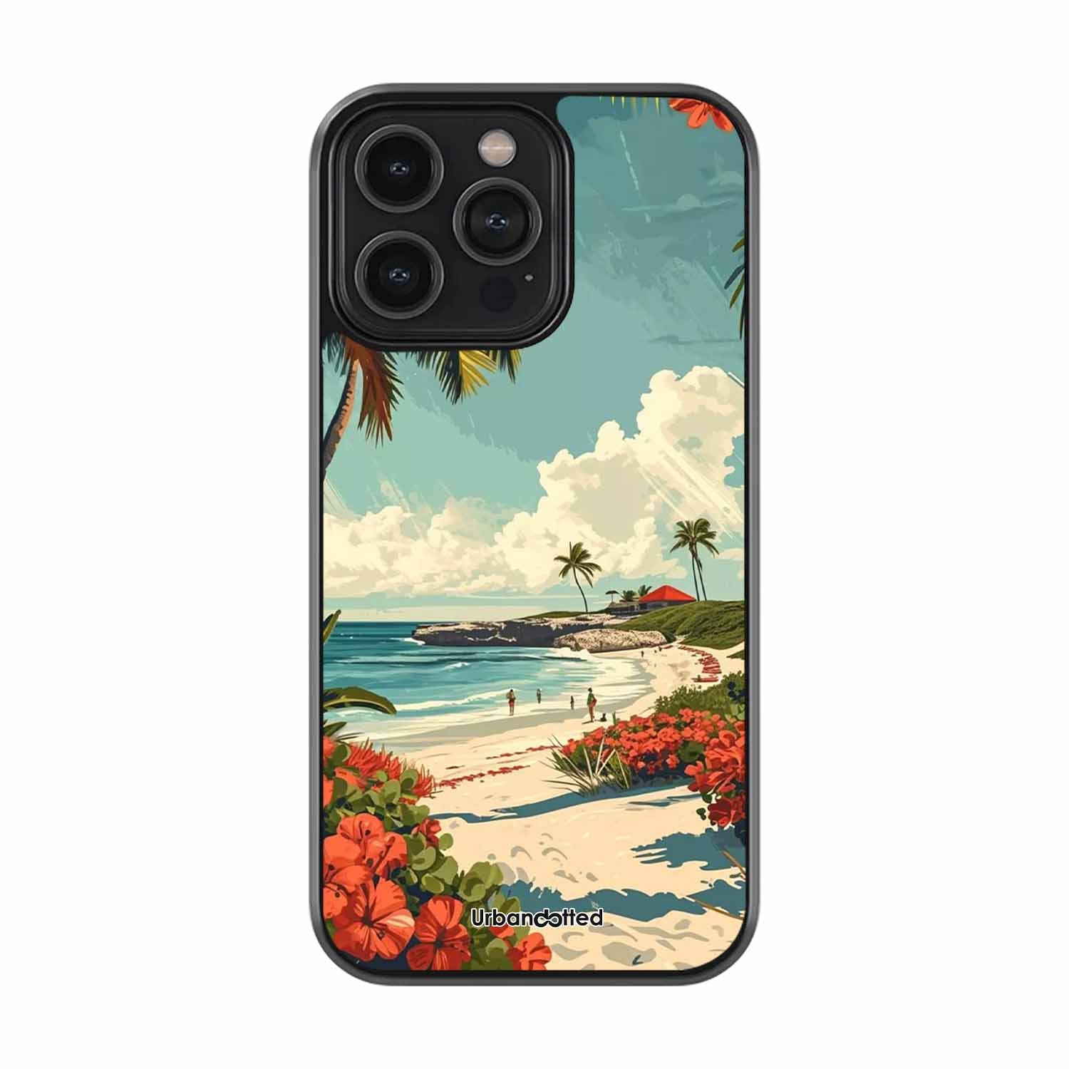 Tropical Beach Paradise Glass Case For iPhone 14 Pro
