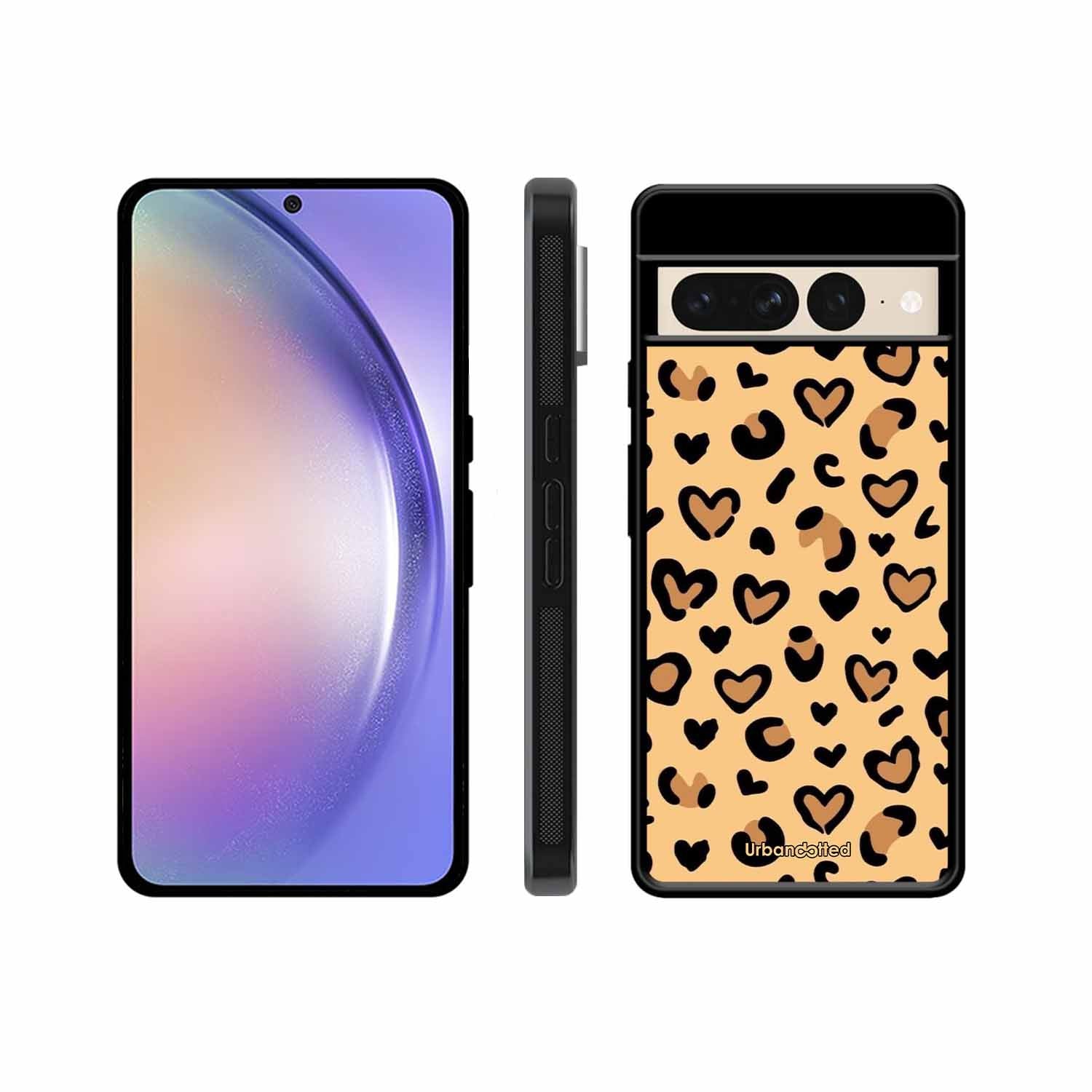Native Animal Print Hearts Glass Case For Google Pixel 7 Pro