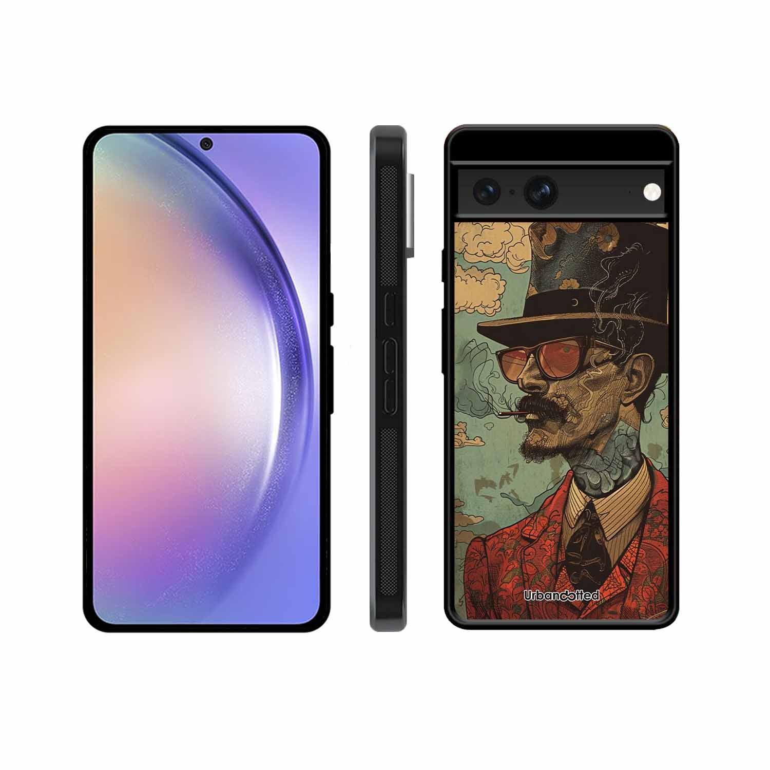 Steampunk Gentleman Smoker Glass Case For Google Pixel 7