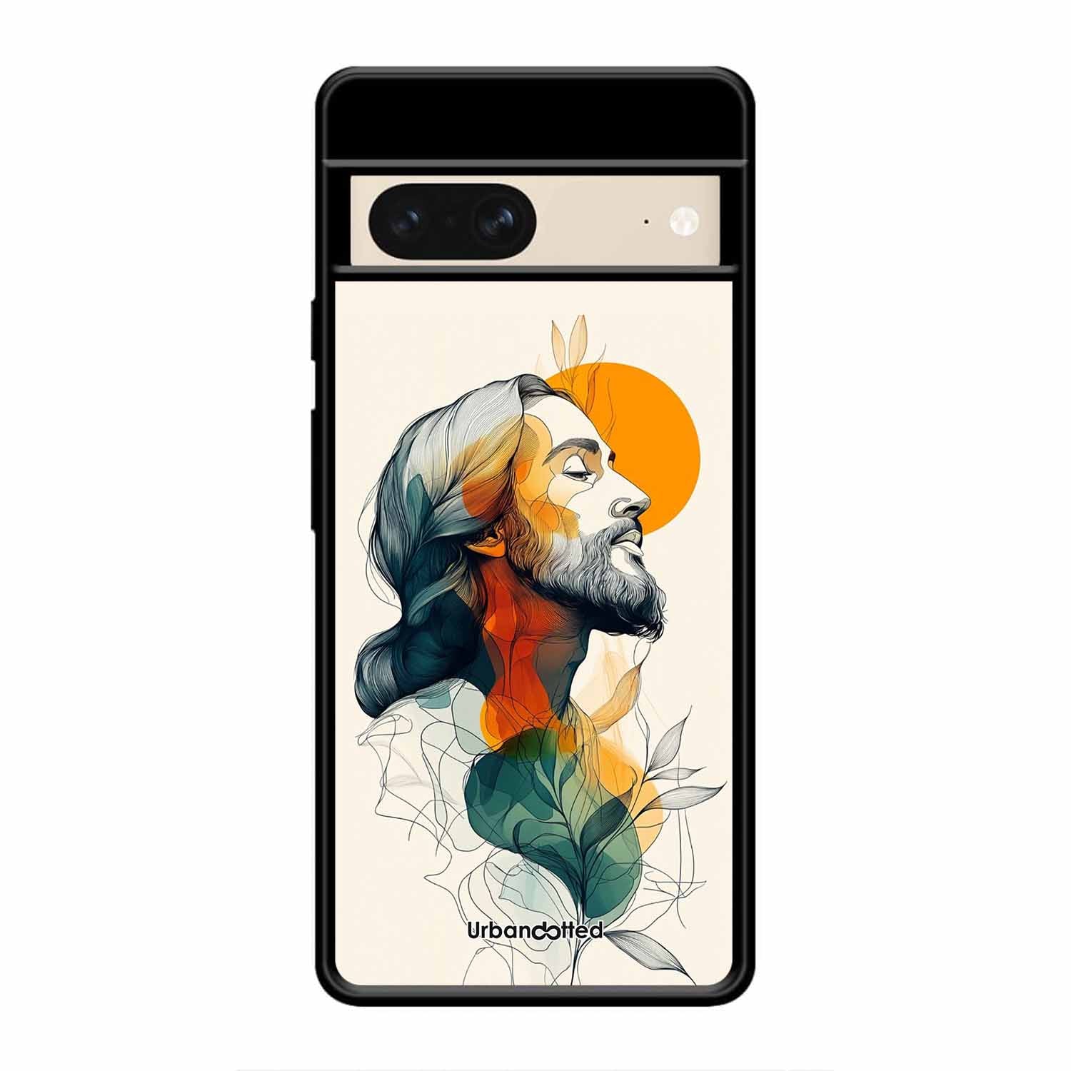 Jesus in Profile Prayer Glass Case For Google Pixel 8