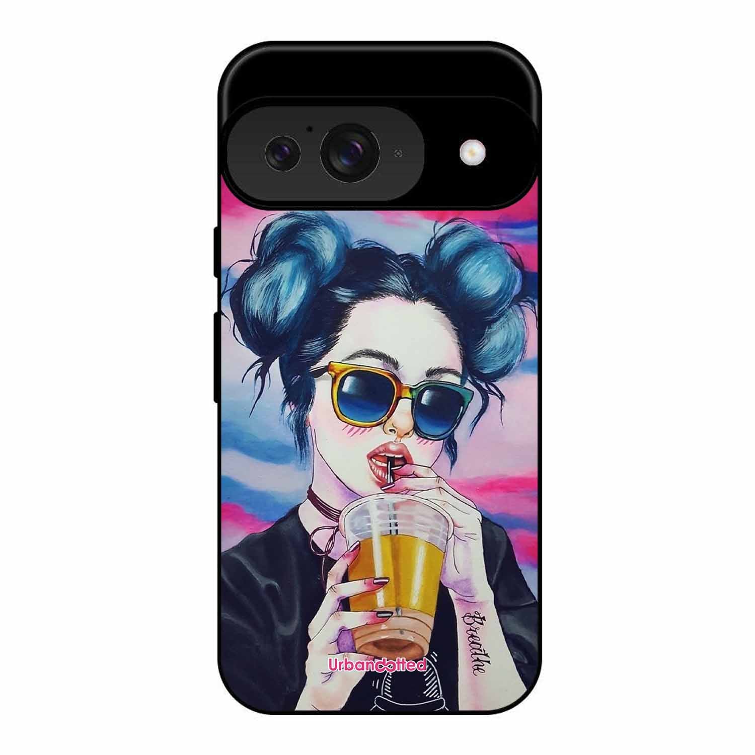 "Breathe" Tattoo Girl Glass Case For Google Pixel 9