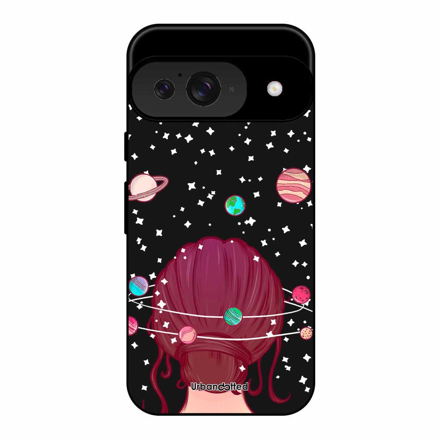 Galactic Hair Space Girl Glass Case For Google Pixel 9