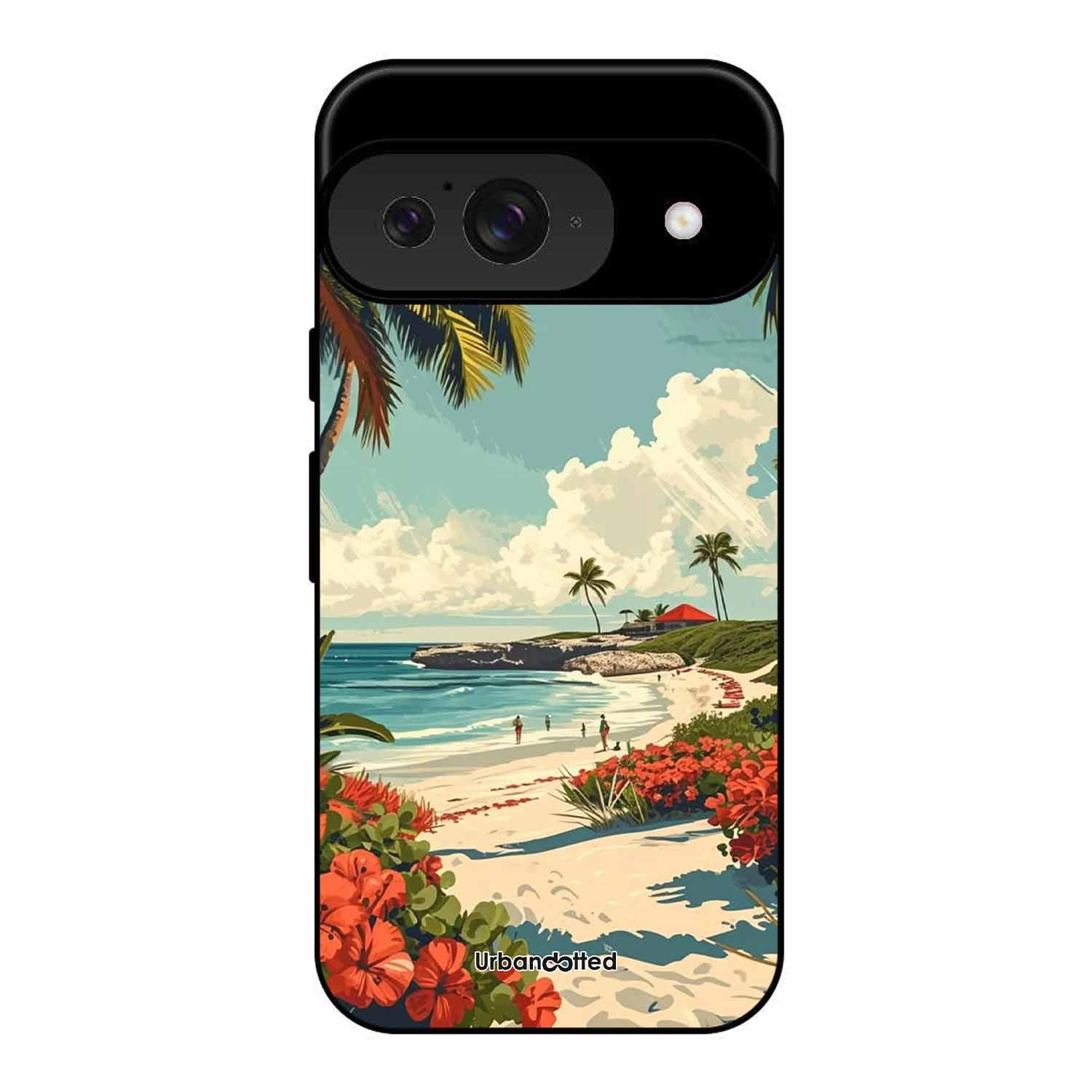 Tropical Beach Paradise Glass Case For Google Pixel 9